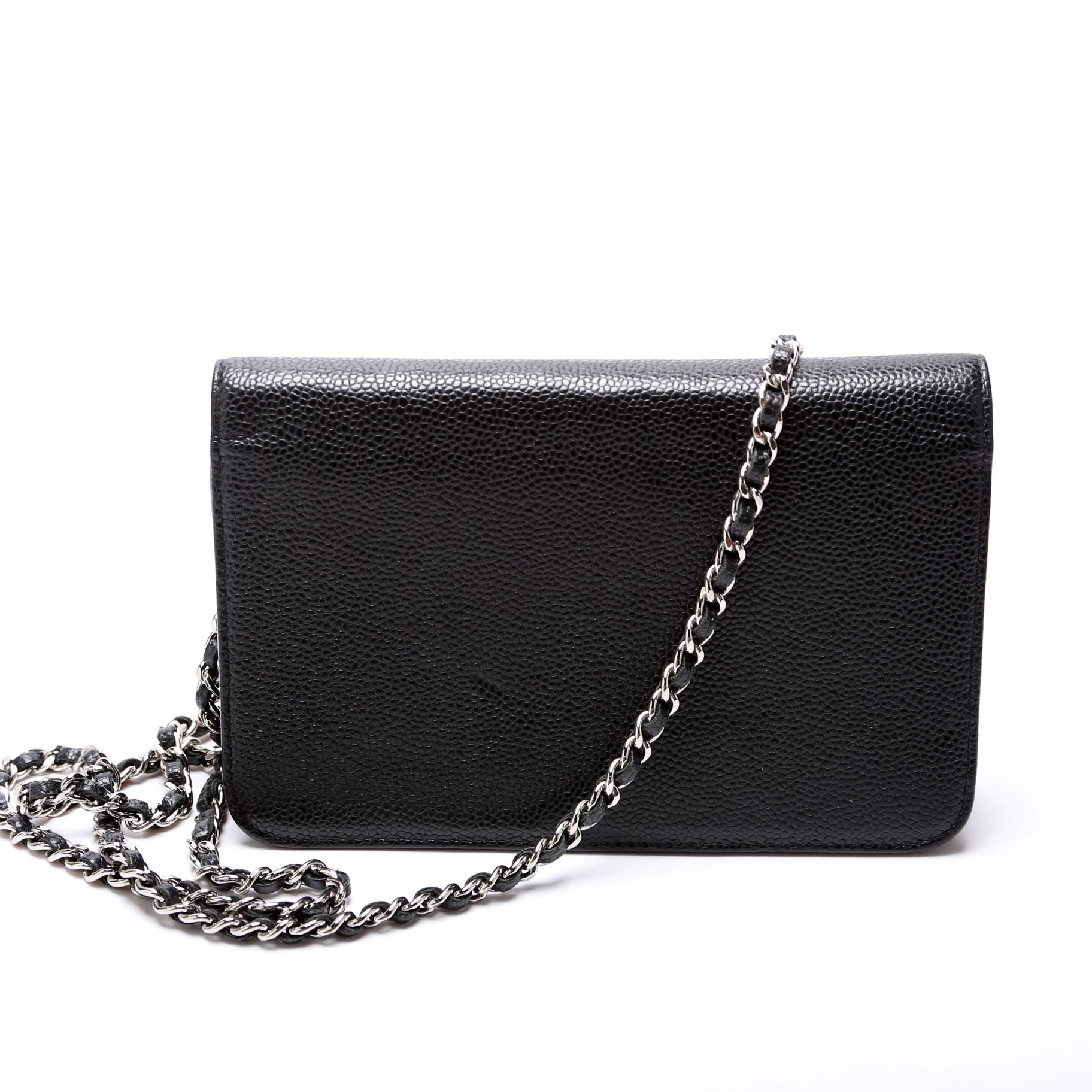 Chanel On Timeless CC Caviar Black Wallet Case