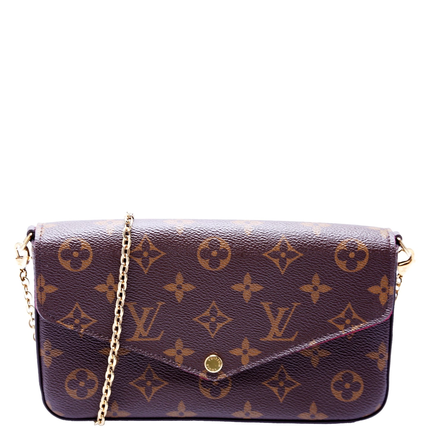 Louis Vuitton Pochette Felicie Berry Monogram Clutch Bag Berry 4