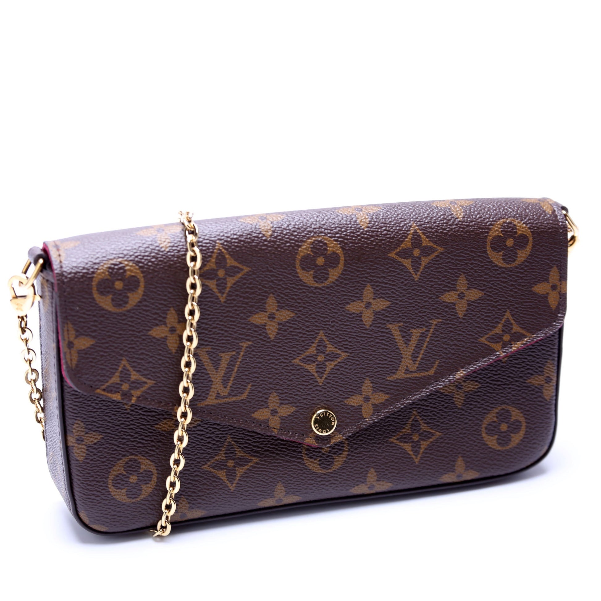 Louis Vuitton Pochette Felicie Berry Monogram Clutch Bag Berry 4