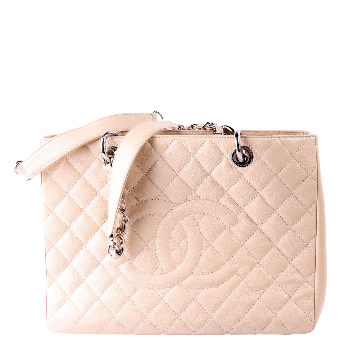 Chanel Grand Shopping Caviar Beige Tote Bag
