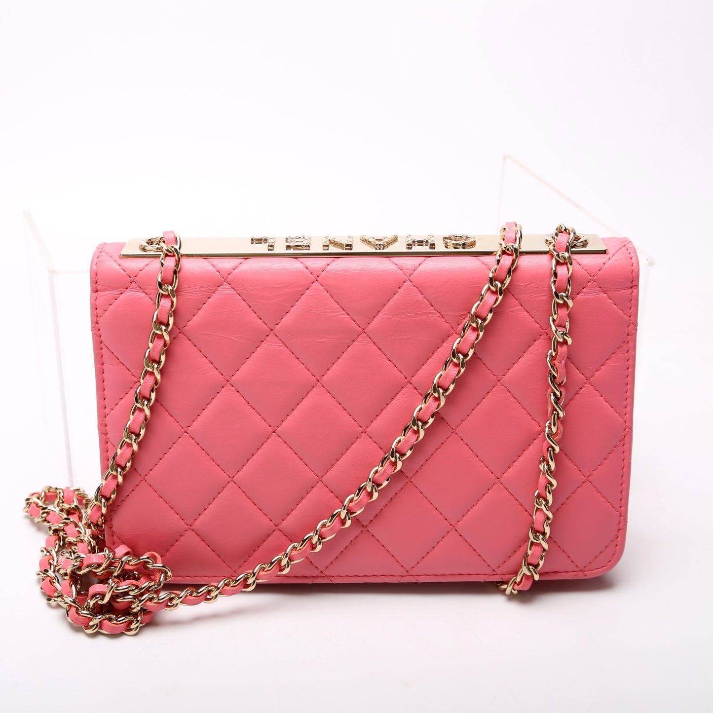 Chanel On Trendy CC Quilted Lambskin RFID Pink Wallet Case