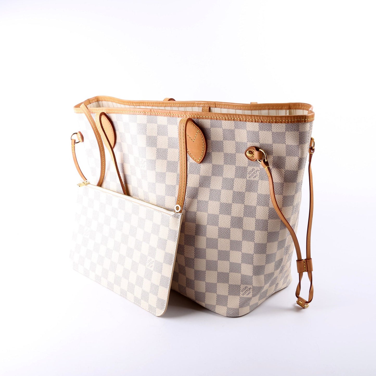 Louis Vuitton Neverfull MM Azur Interior White Wallet Case