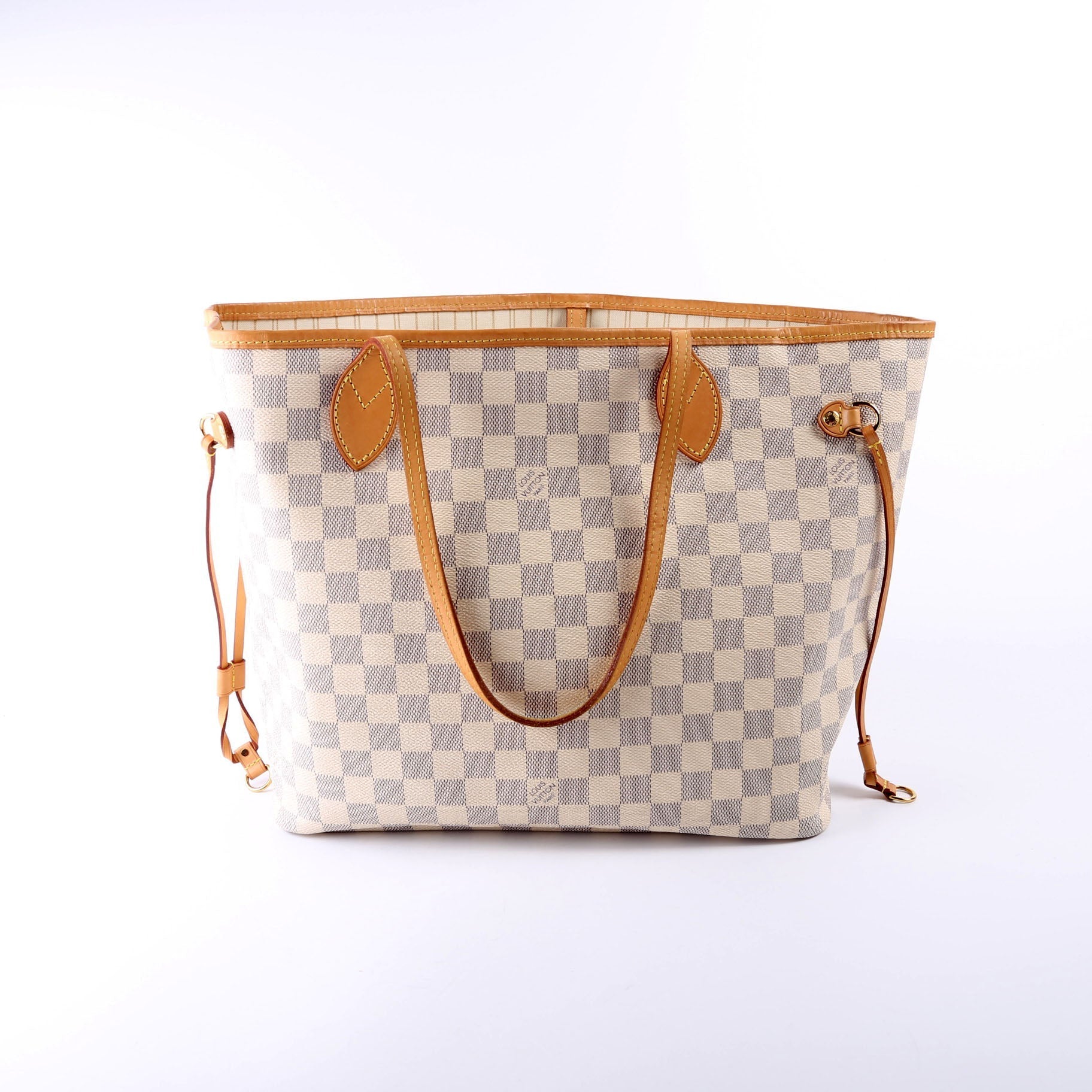 Louis Vuitton Neverfull MM Azur Interior White Wallet Case