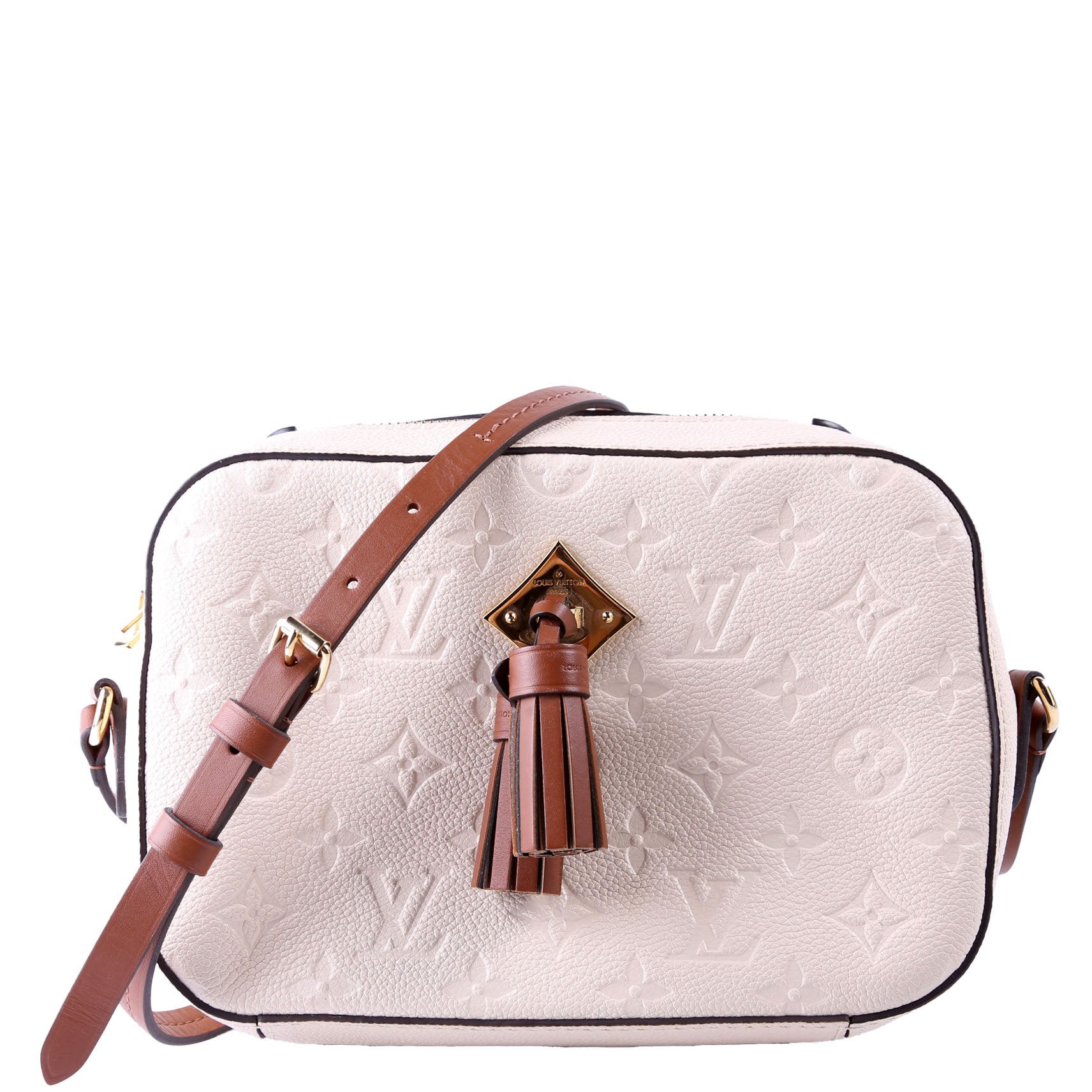 Louis Vuitton Saintogne Brown Beige Empreinte Handbag