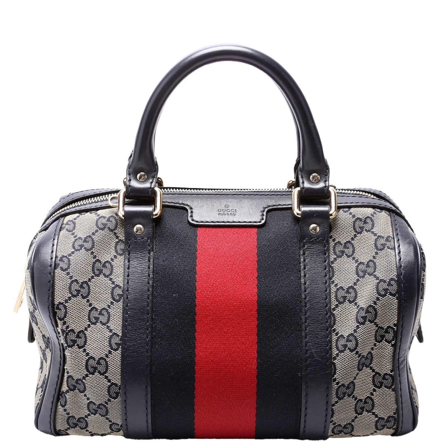 Gucci GG Boston Canvas Navy Small Travel Bag