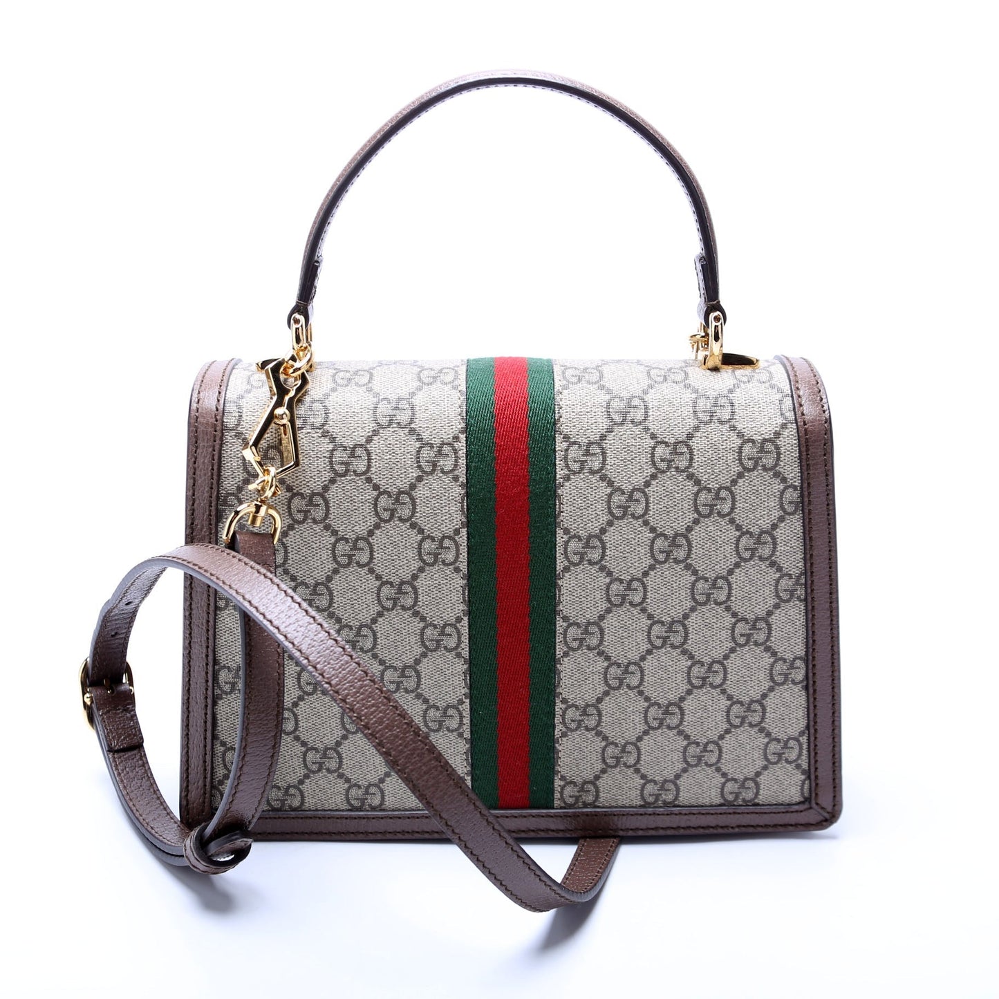 Gucci GG Supreme Ophidia Brown Small Top Handle Travel Bag
