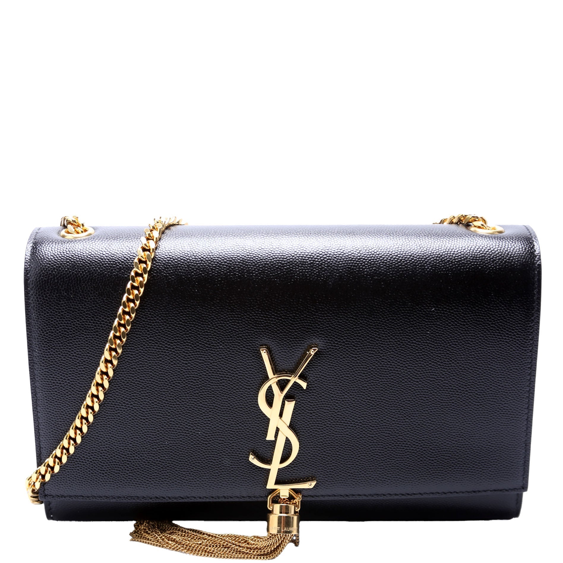 YSL Saint Laurent Kate Tassel Satchel Bag Black Medium