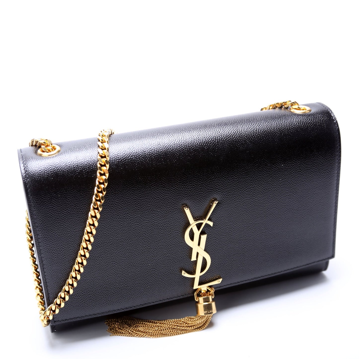 YSL Saint Laurent Kate Tassel Satchel Bag Black Medium