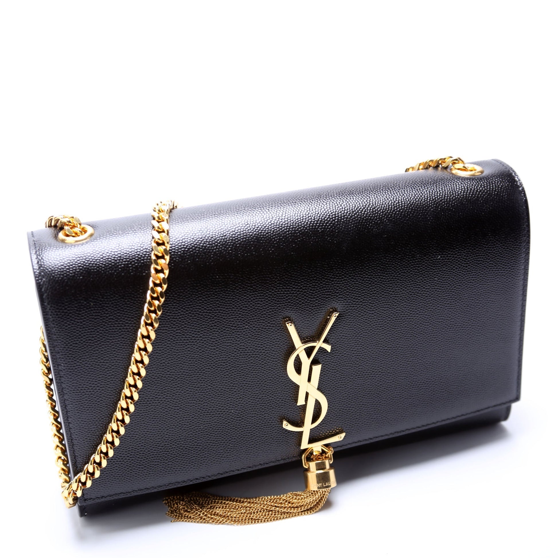 YSL Saint Laurent Kate Tassel Satchel Bag Black Medium