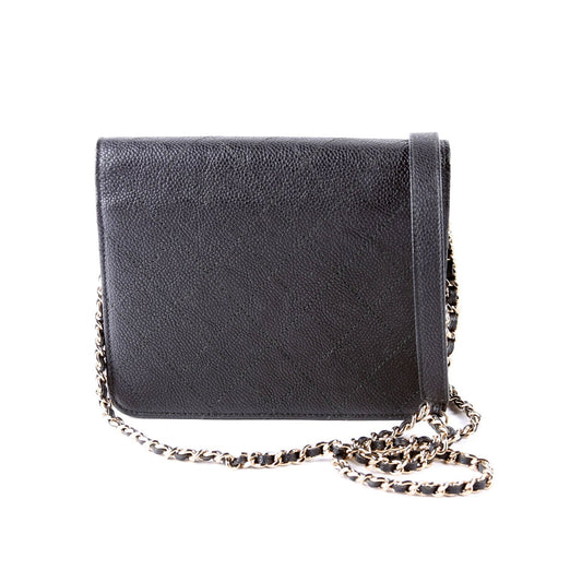 Chanel WOC Square Cuba Grained Calfskin Black Clutch Bag
