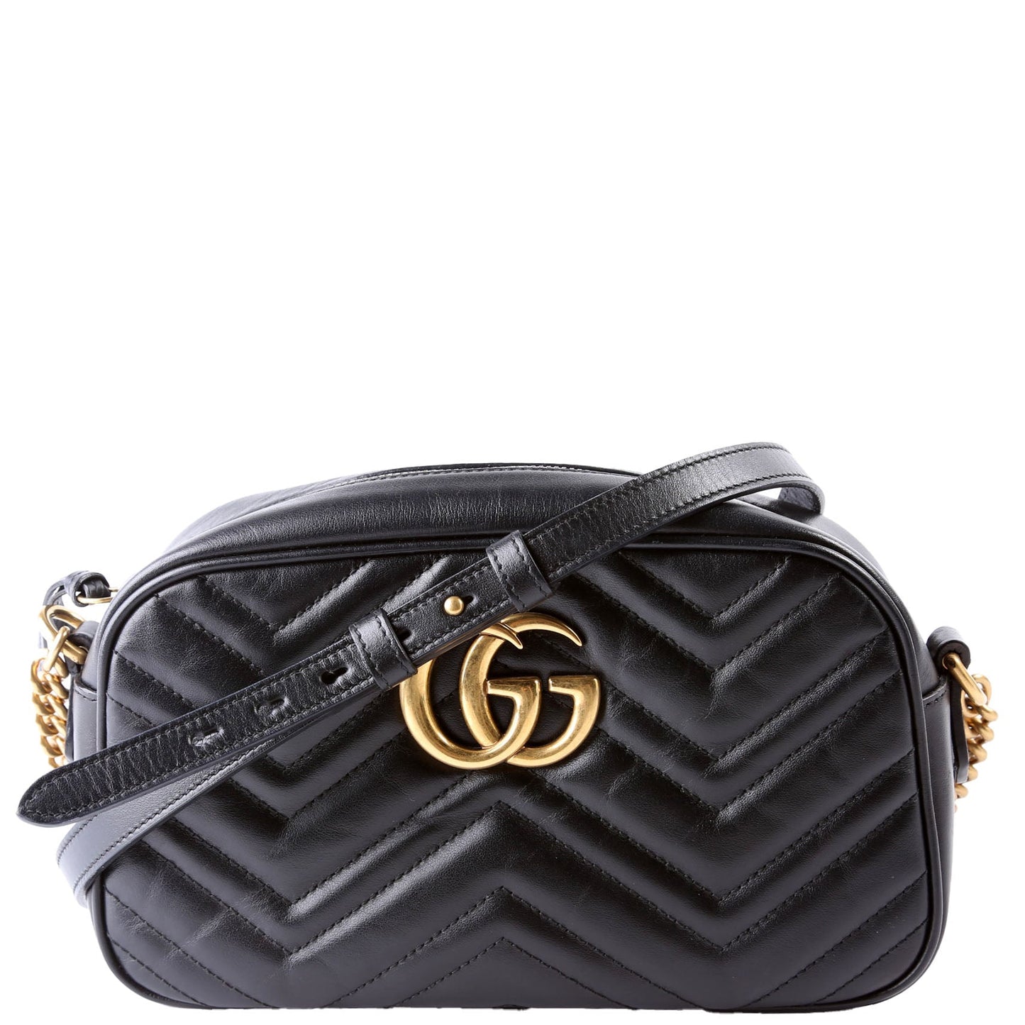 Gucci Marmont Camera Leather Black Small Handbag