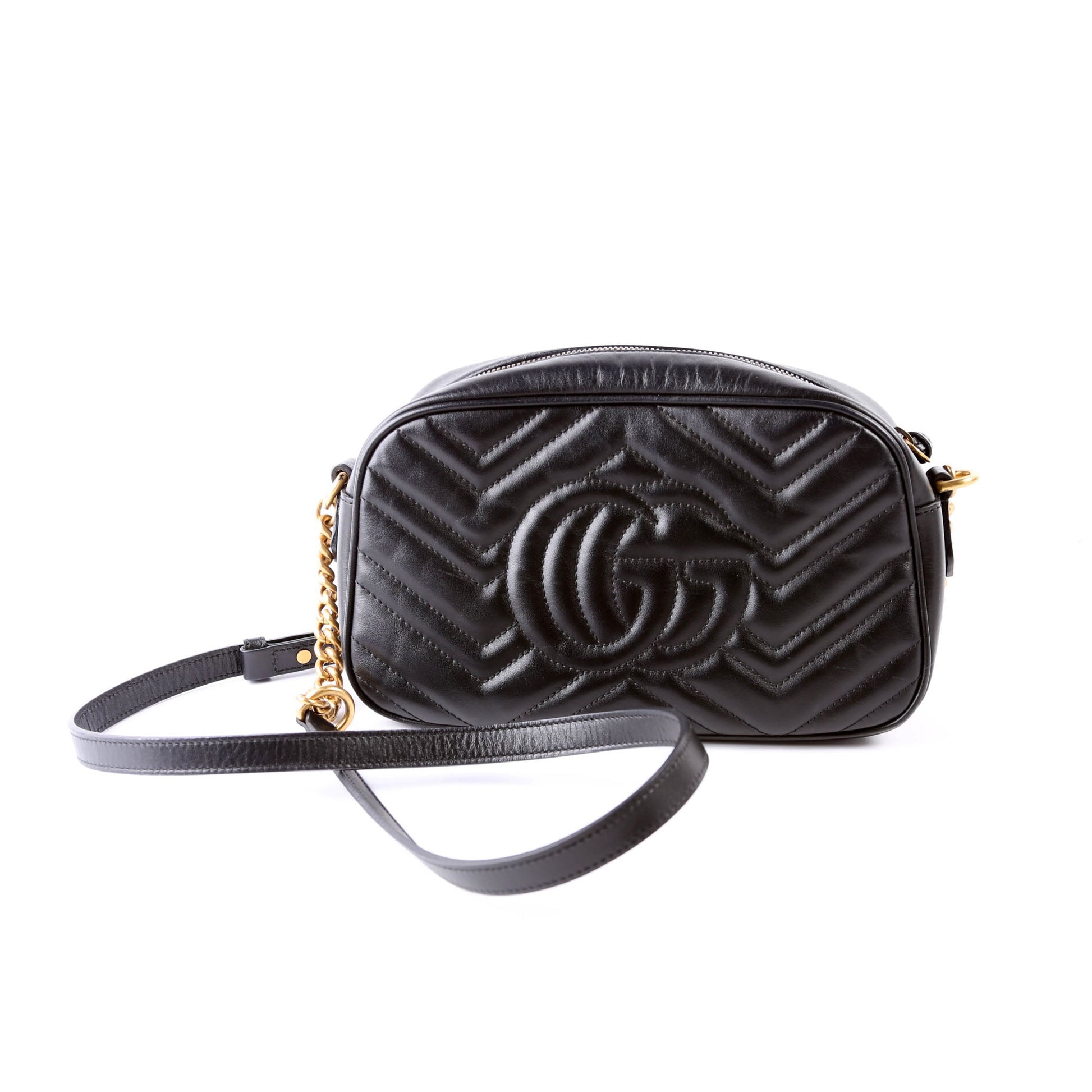 Gucci Marmont Camera Leather Black Small Handbag