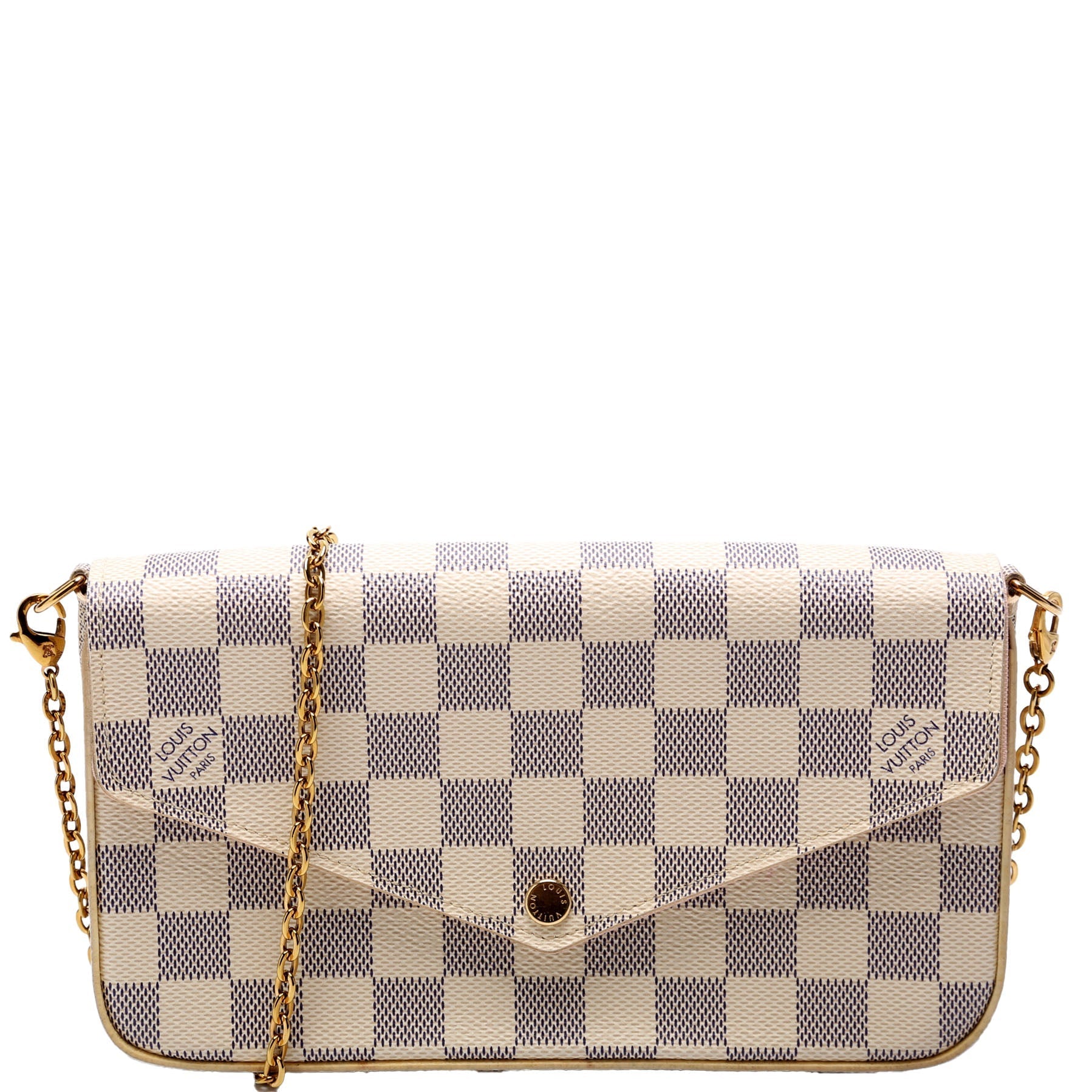 Louis Vuitton Pochette Felicie Azur Damier Clutch Bag Azur 8