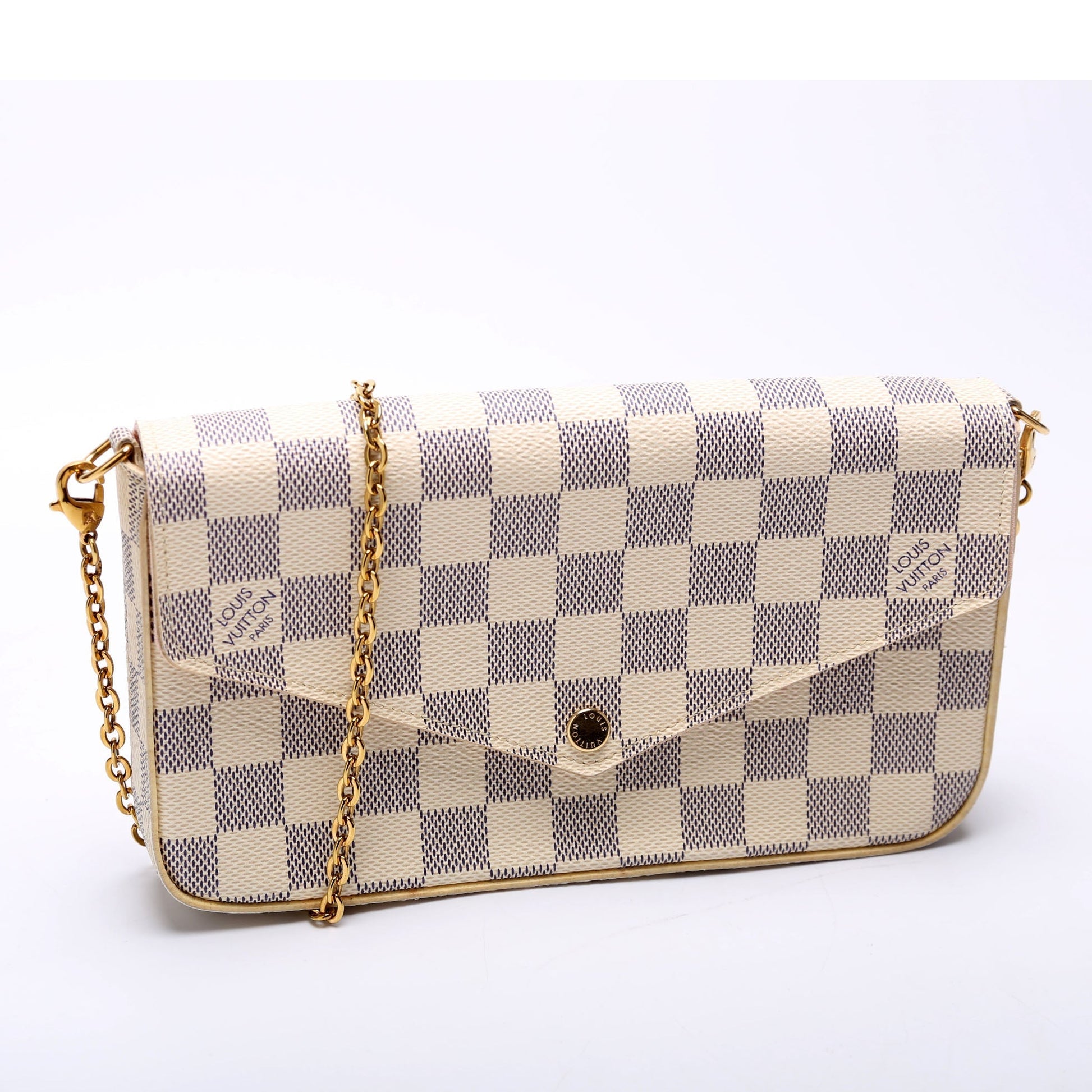Louis Vuitton Pochette Felicie Azur Damier Clutch Bag Azur 8