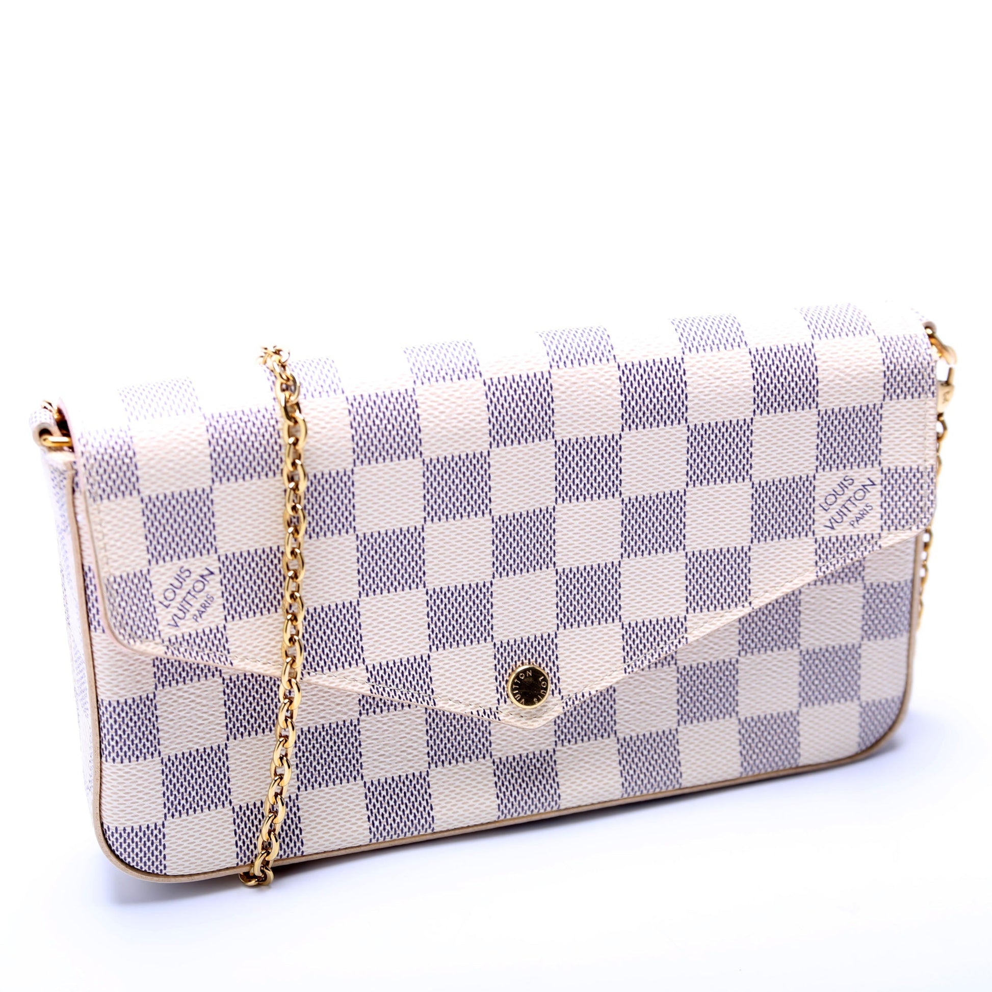 Louis Vuitton Pochette Felicie Azur Damier Clutch Bag Azur 17