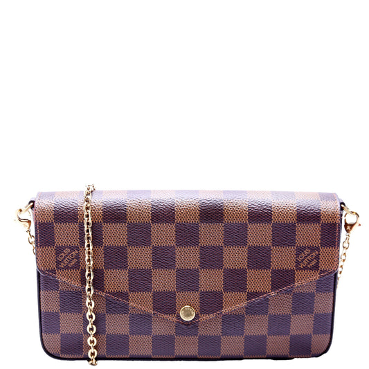 Louis Vuitton Pochette Felicie Ebene Damier Clutch Bag Ebene 12