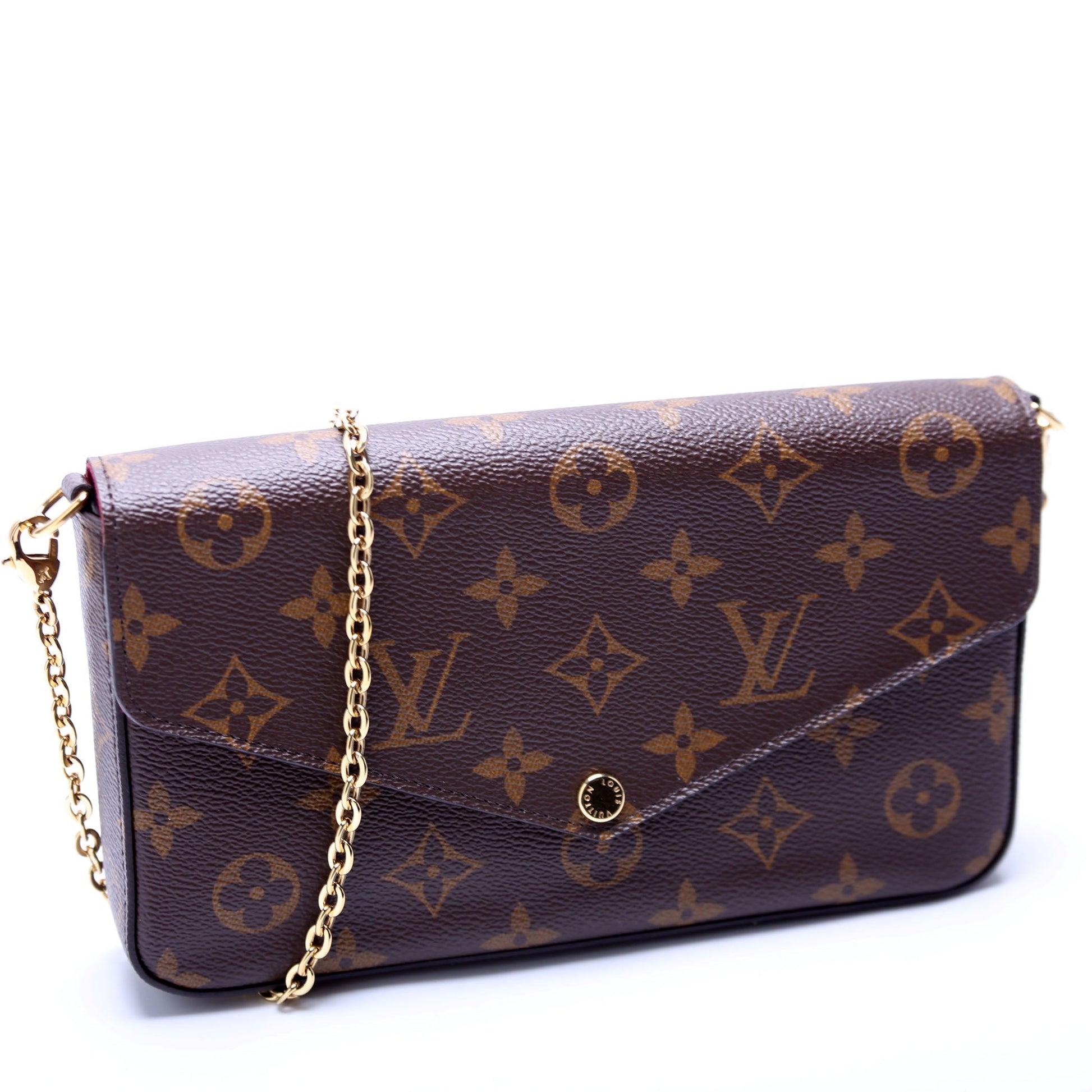 Louis Vuitton Pochette Felicie Berry Monogram Clutch Bag Berry 5