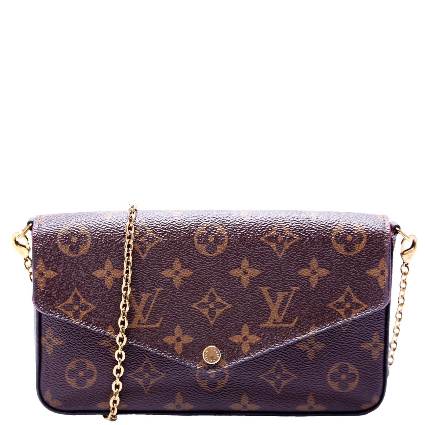Louis Vuitton Pochette Felicie Berry Monogram Clutch Bag Berry 6