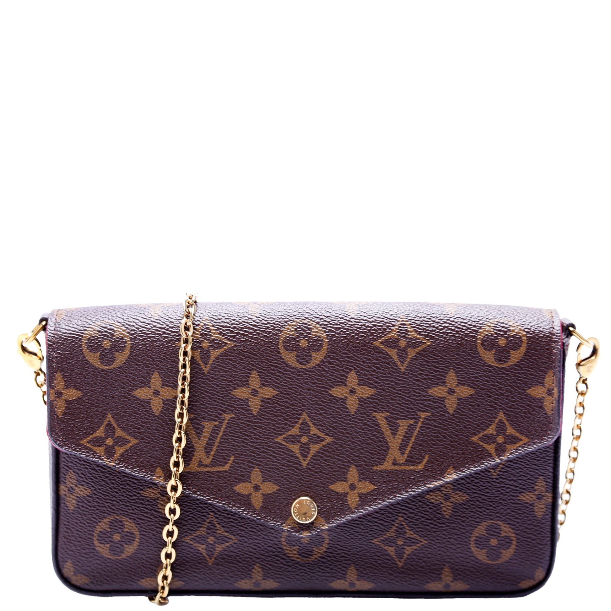 Louis Vuitton Pochette Felicie Berry Monogram Clutch Bag Berry 6