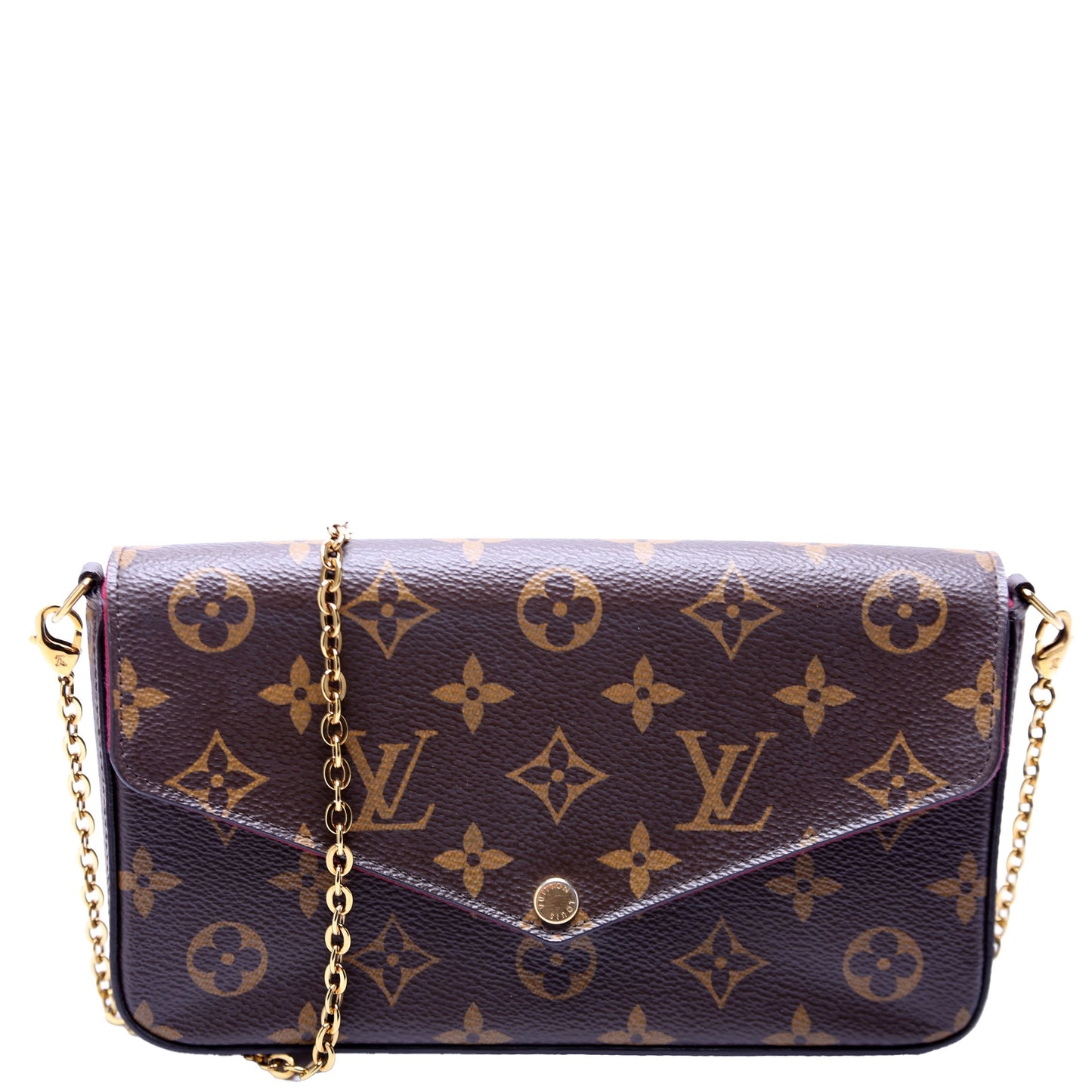 Louis Vuitton Pochette Felicie Berry Monogram Clutch Bag Berry 8