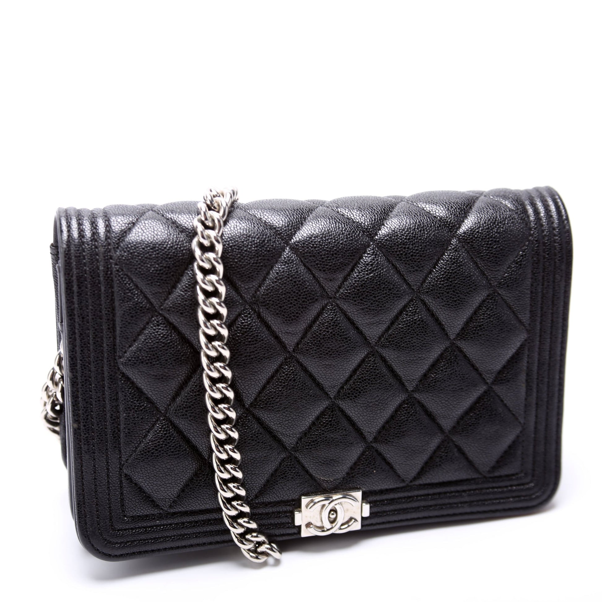 Chanel WOC Boy Caviar Black Clutch Bag Black 2