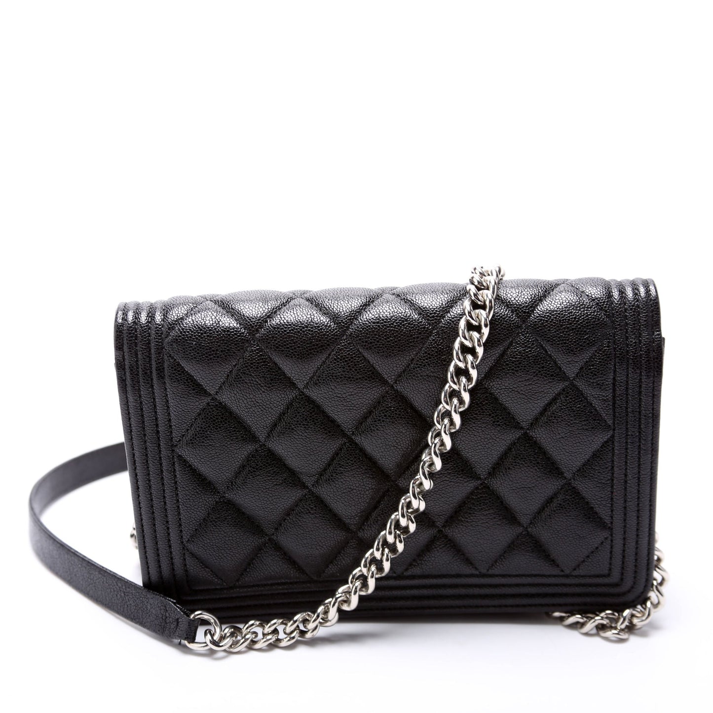 Chanel WOC Boy Caviar Black Clutch Bag Black 2