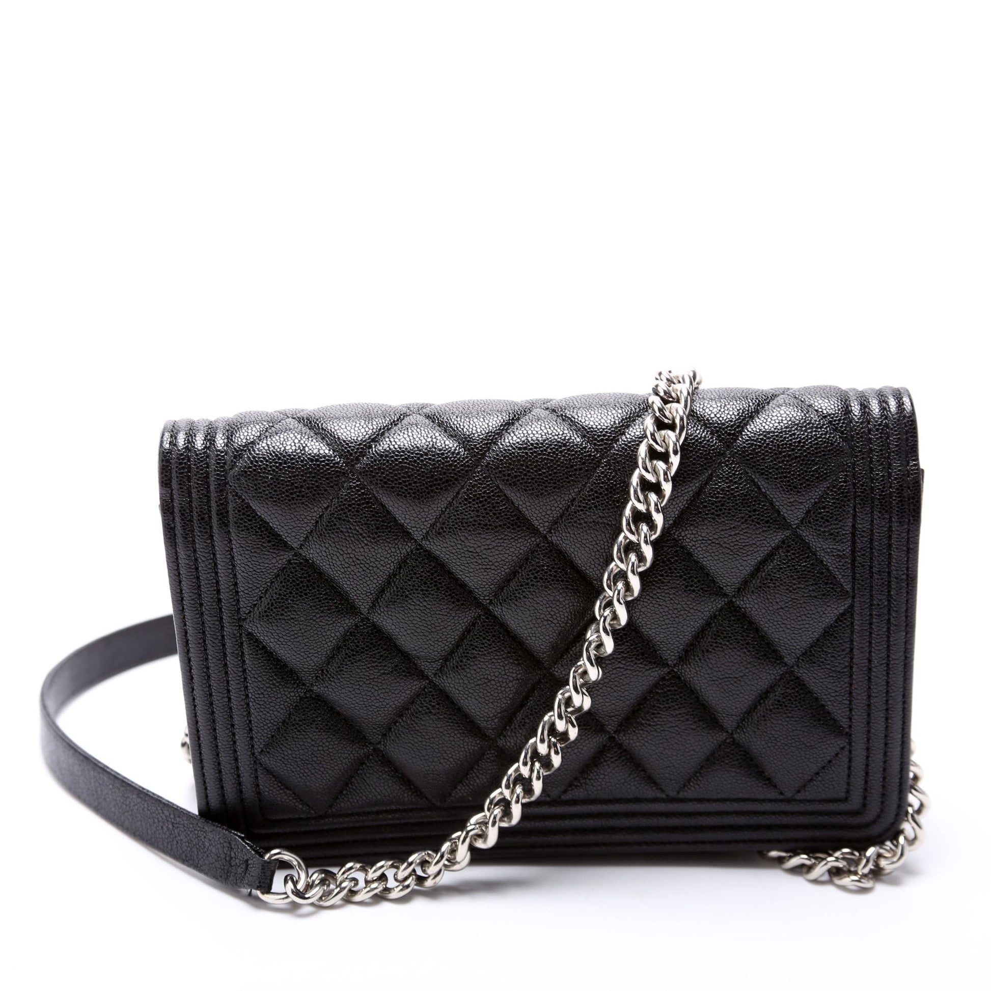 Chanel WOC Boy Caviar Black Clutch Bag Black 2