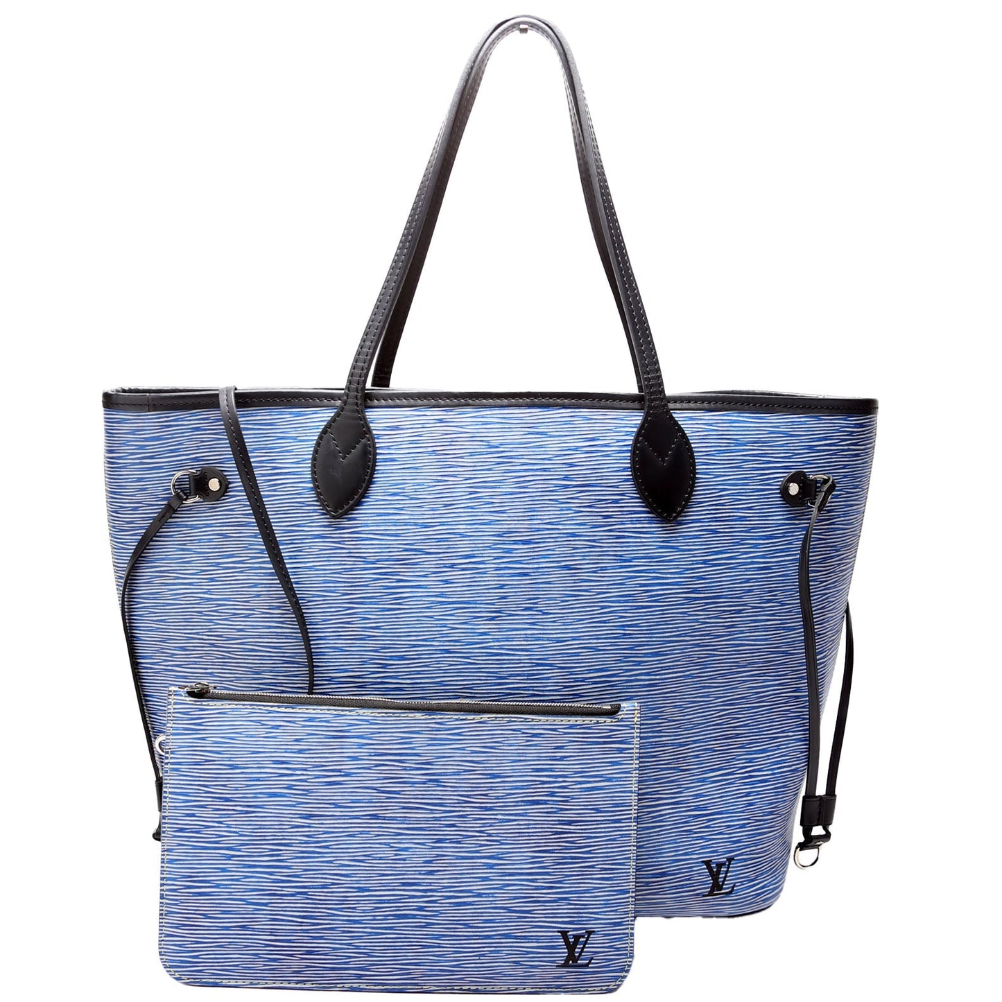 Louis Vuitton Neverfull W MM Epi Blue Wallet Case