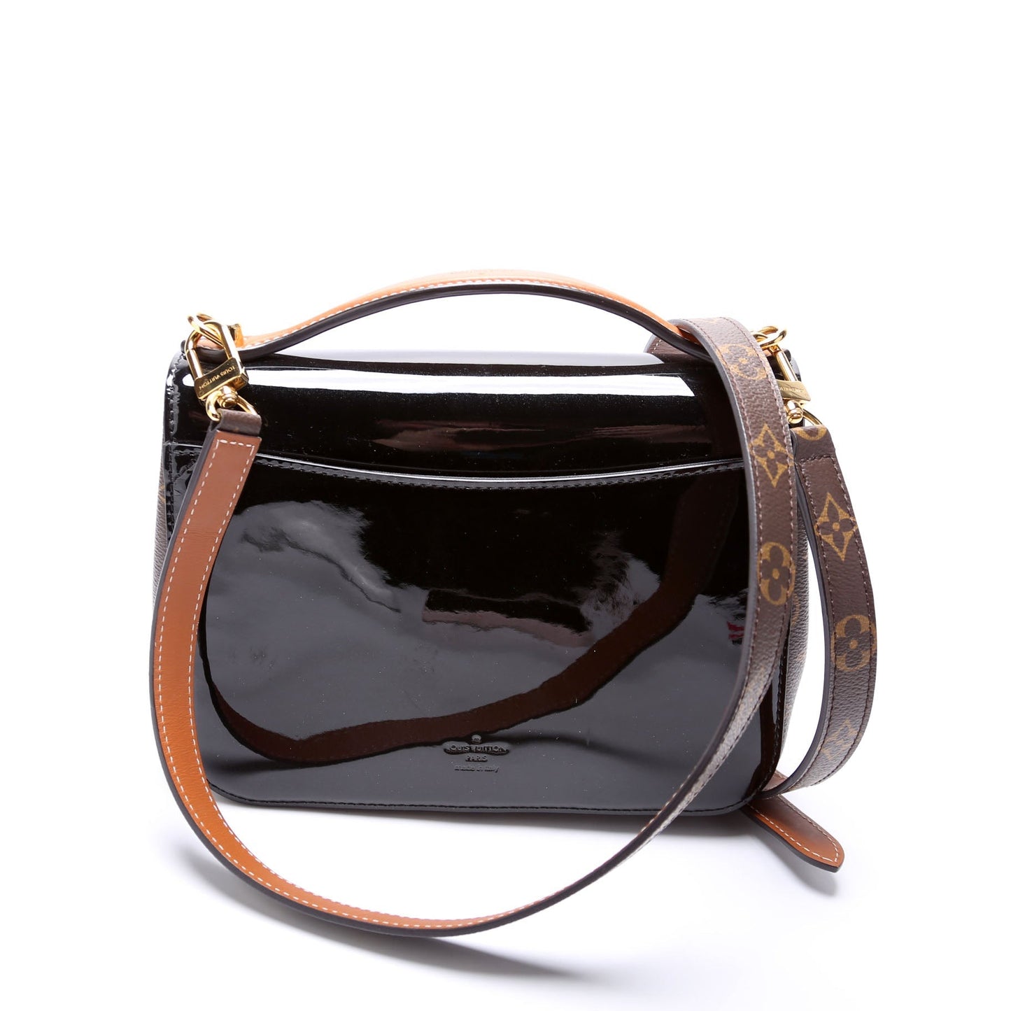 Louis Vuitton Cherrywood BB Patent Monogram Black Handbag