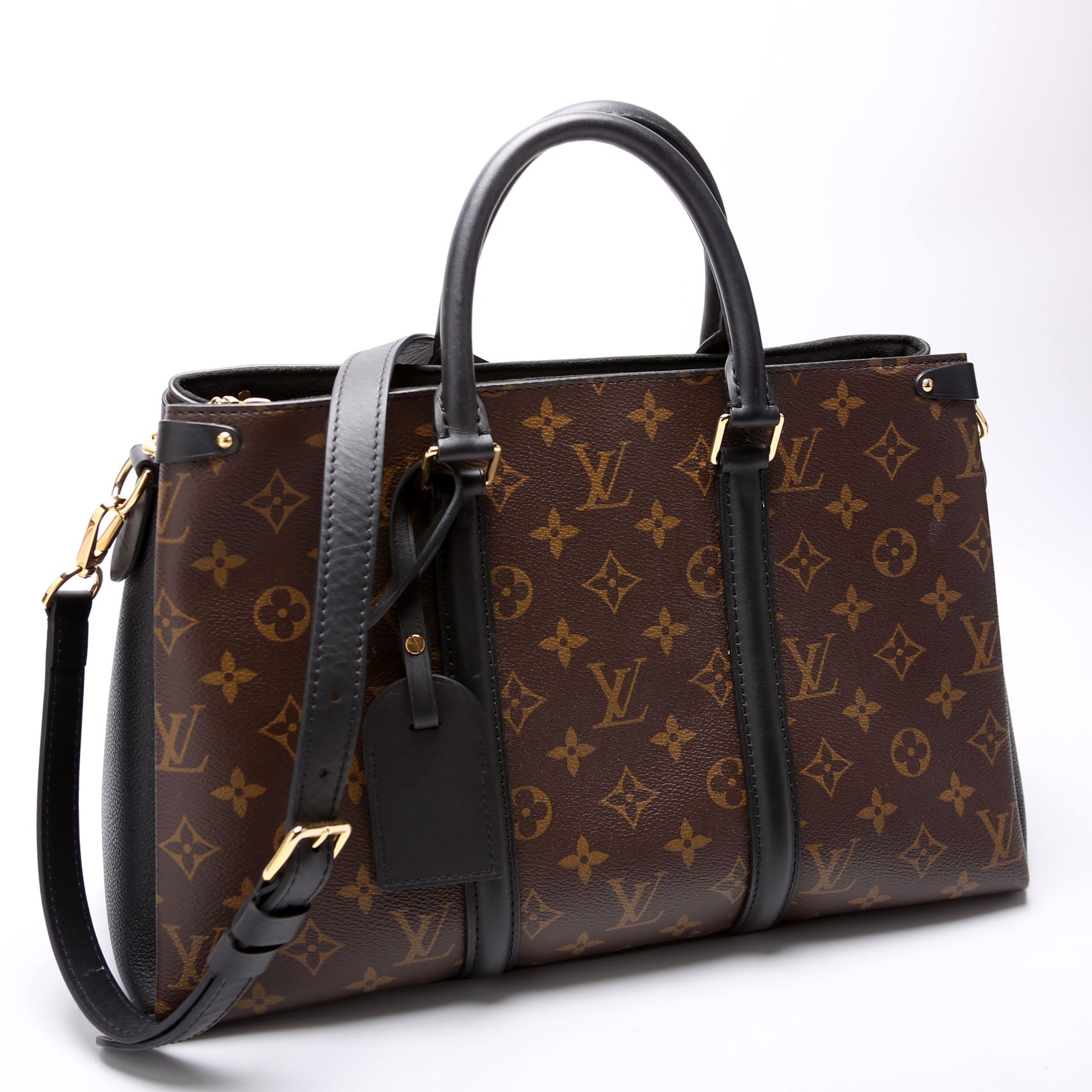 Louis Vuitton Soufflot Monogram Black MM Handbag Black 3