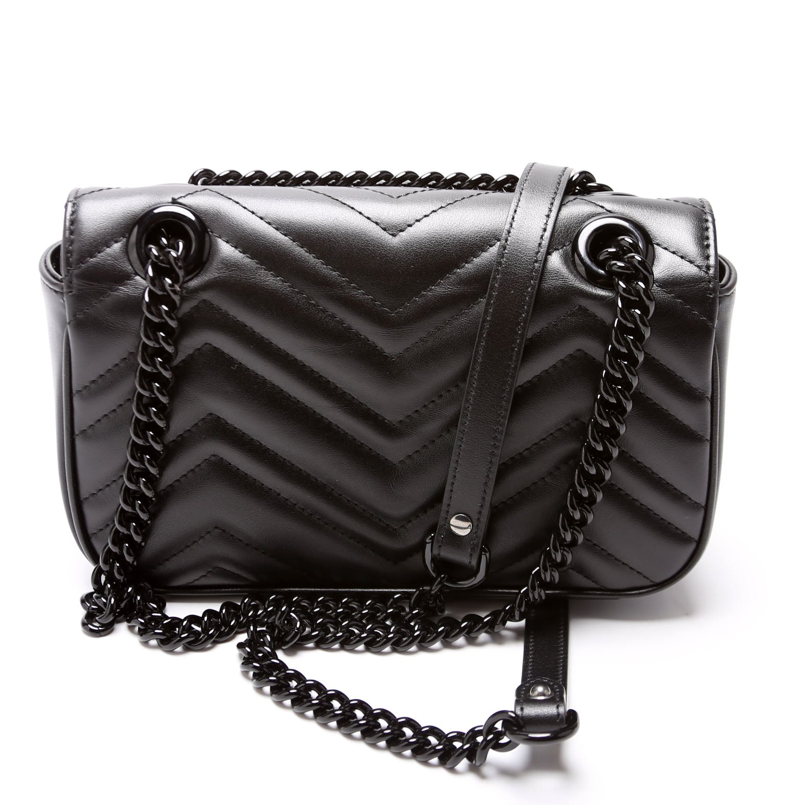 Gucci Marmont Leather Mini Flap Shoulder Bag Flap 3