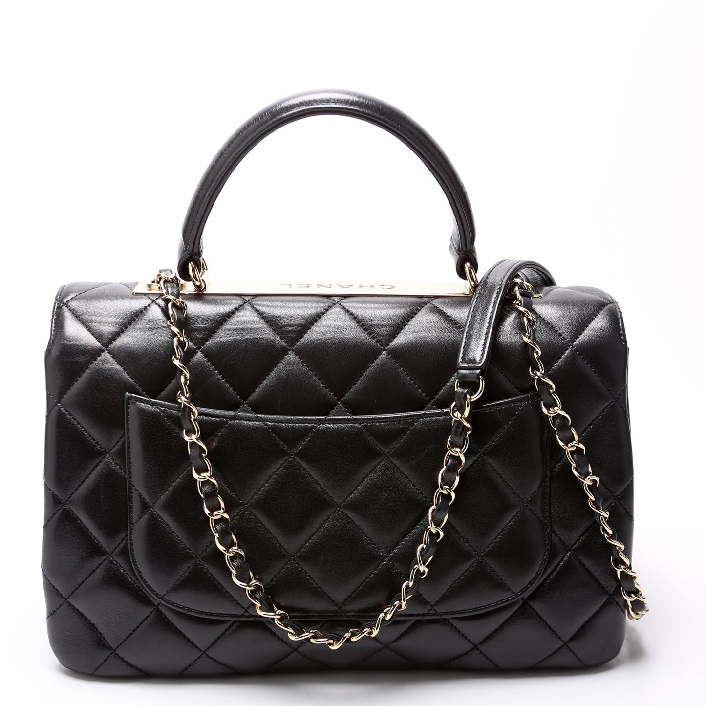 Chanel Trendy Top Handle Lambskin 28M Black Handbag