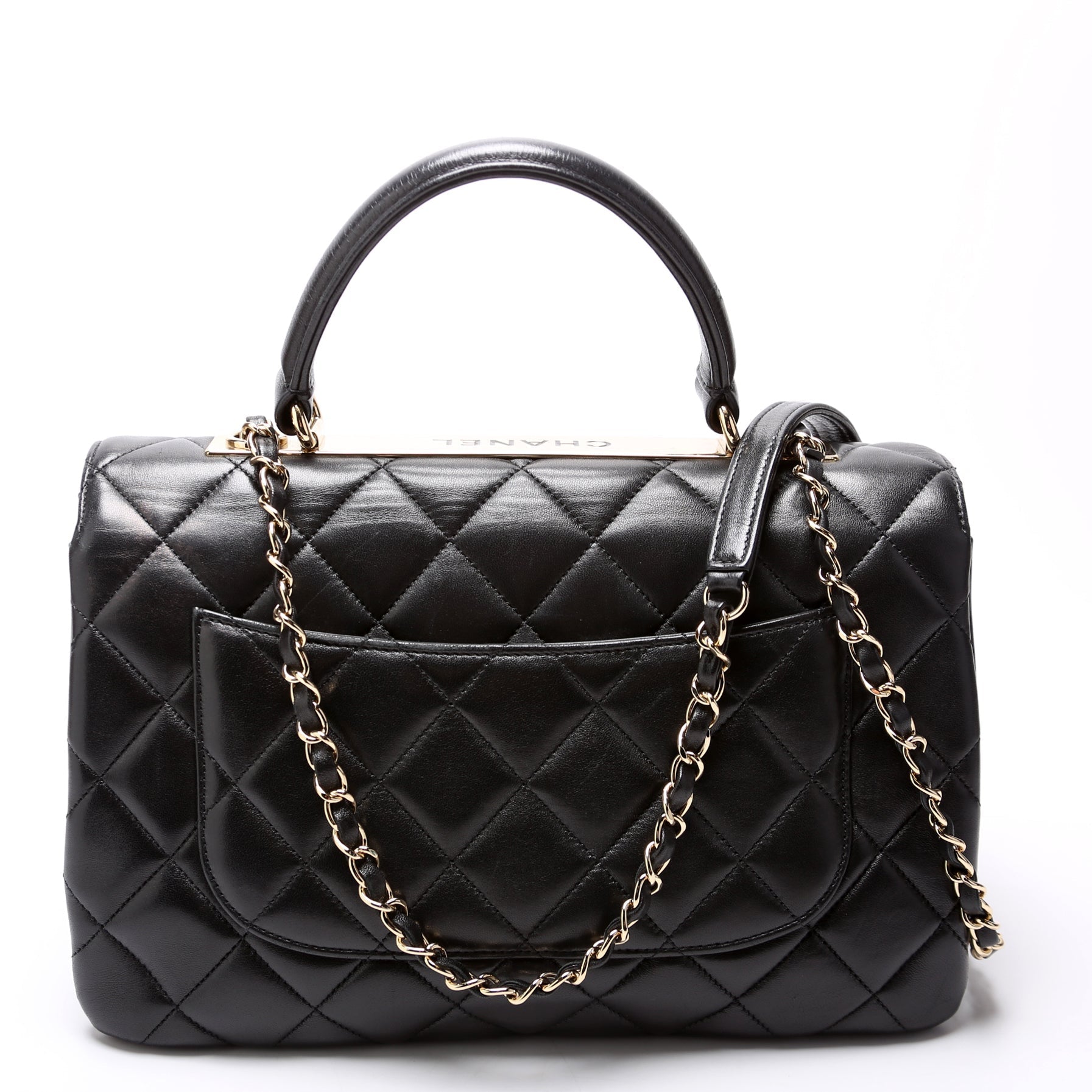 Chanel Trendy Top Handle Lambskin 28M Black Handbag