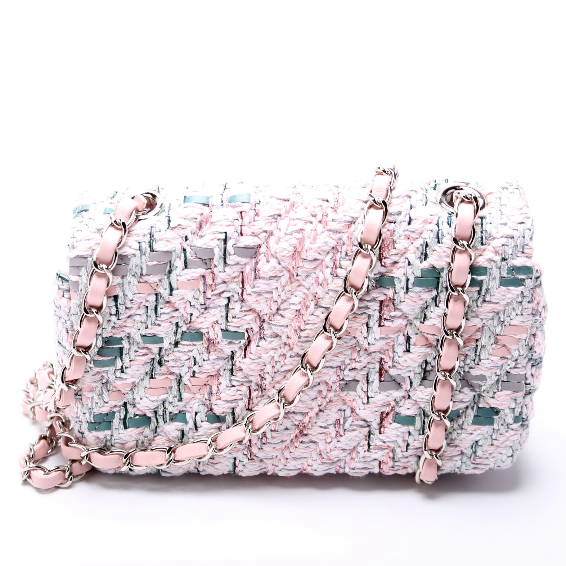 Chanel Classic Flap Rectangle Tweed RFID Pink Mini Bag