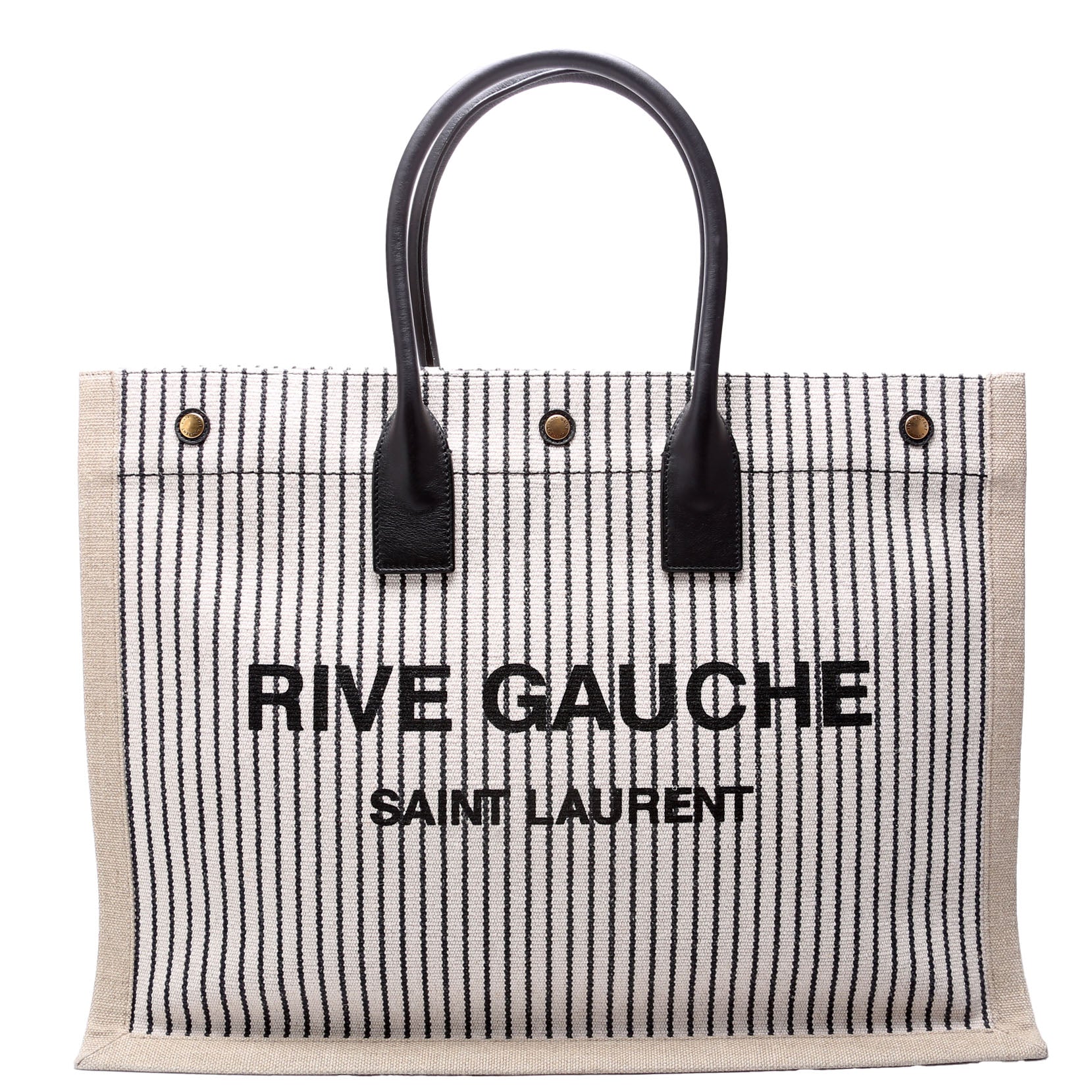 YSL Saint Laurent Saint Laurent Rive Gauche Tote Bag Black Beige
