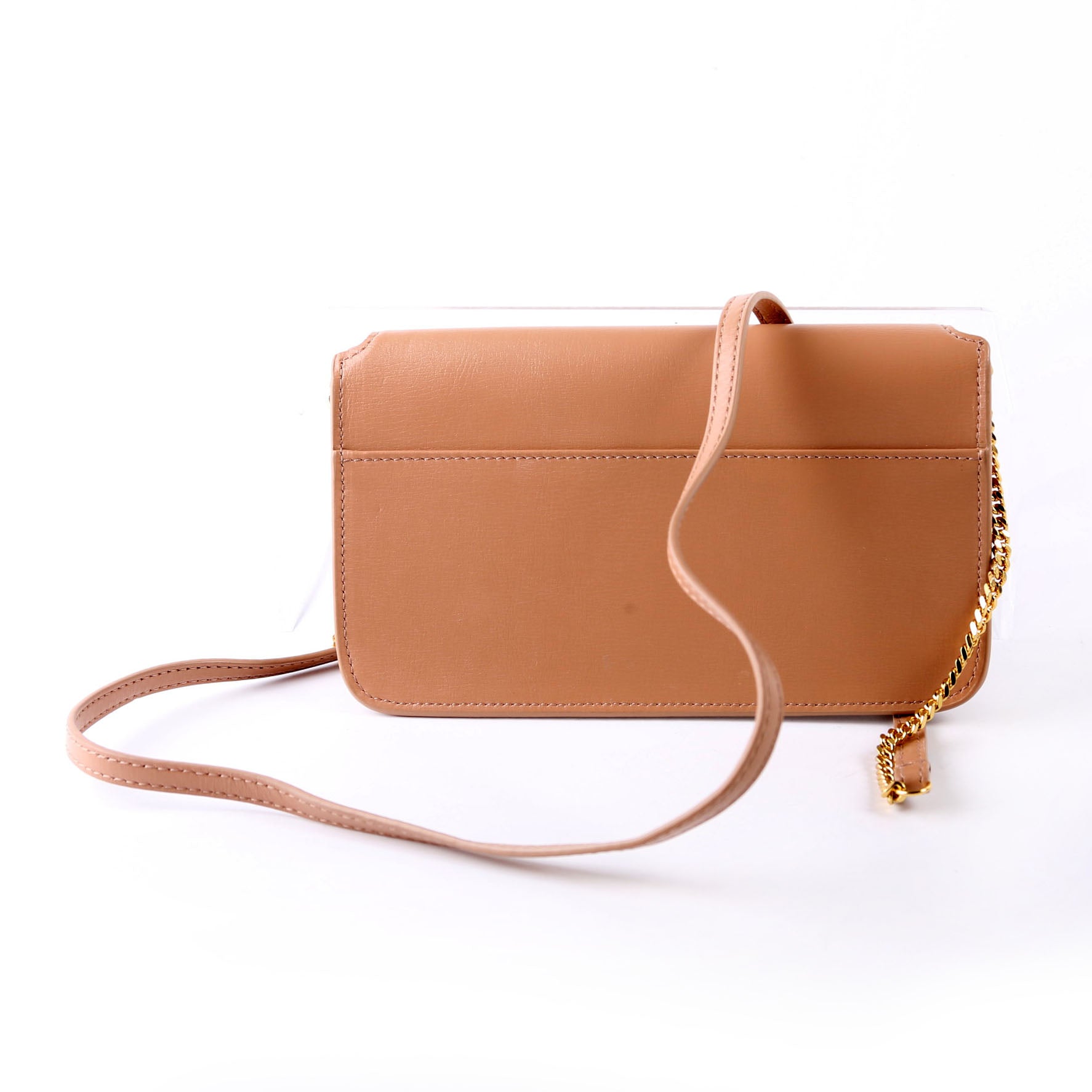 YSL Saint Laurent Saint Laurent Cassandra Phone Holder With Strap Tan Travel Bag