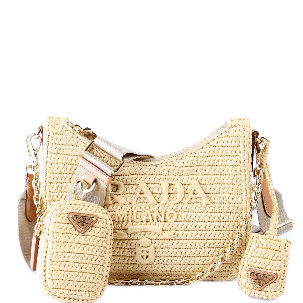 Prada Re Edition Crochet Bag Tan Mini Travel Bag