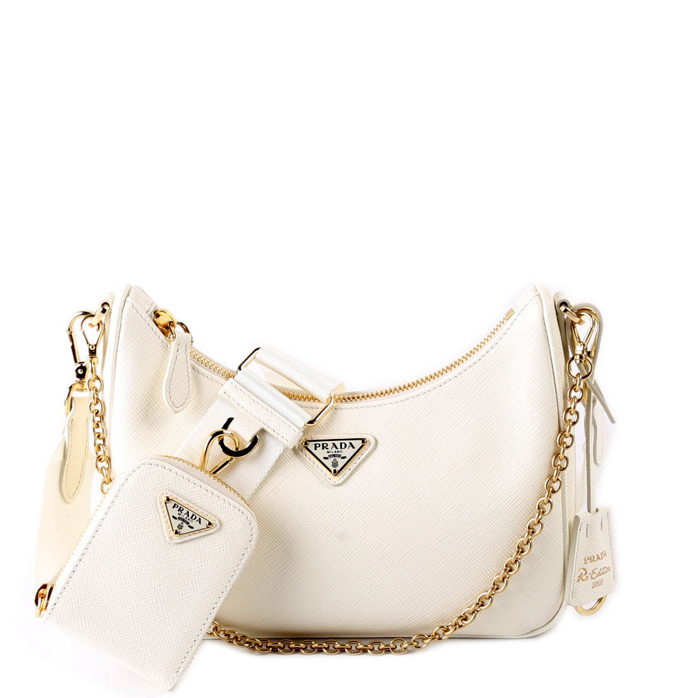 Prada Saffiano Re Edition Bag White Travel Bag