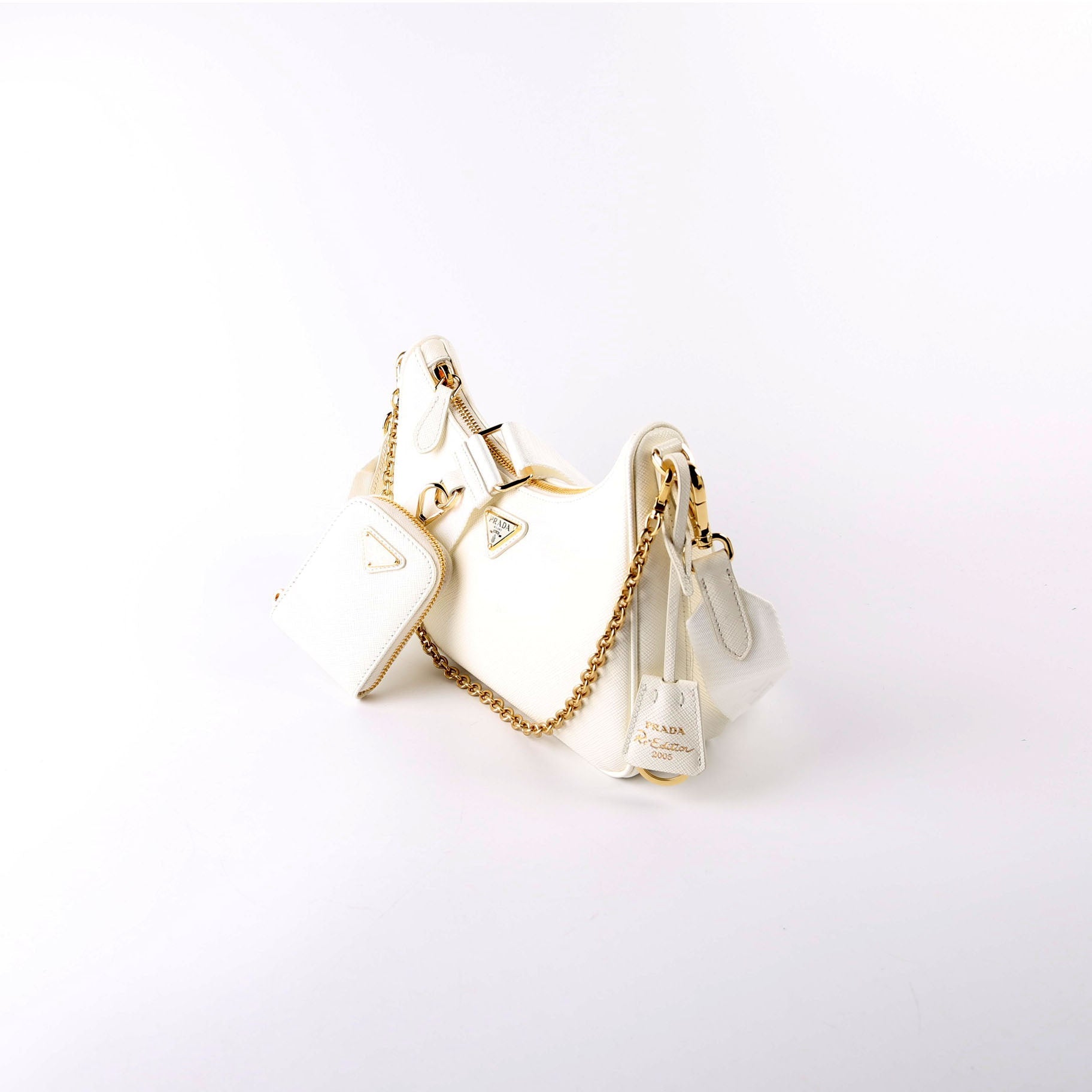 Prada Saffiano Re Edition Bag White Travel Bag