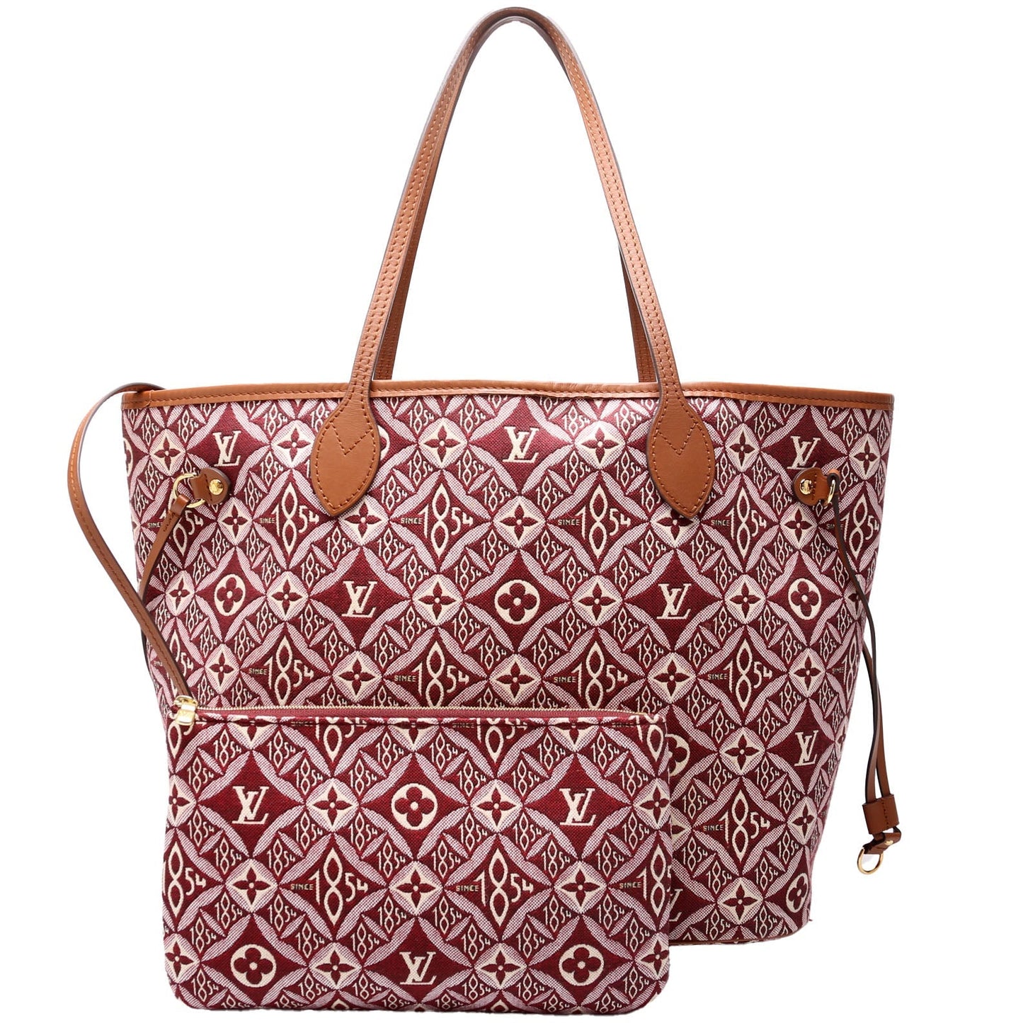 Louis Vuitton Neverfull MM Since Jacquard Burgundy Wallet Case