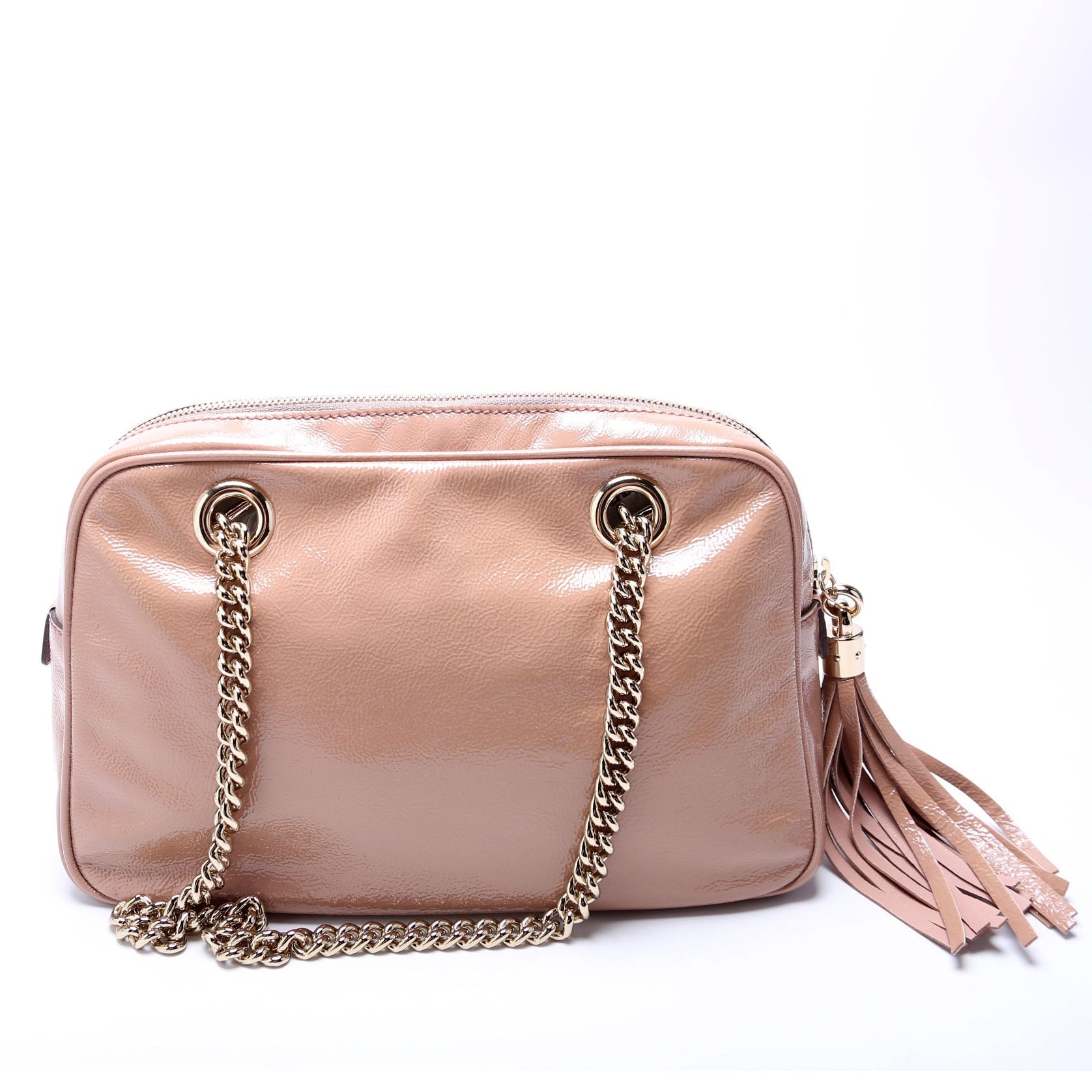 Gucci Soho Nude Patent Chain Shoulder Bag
