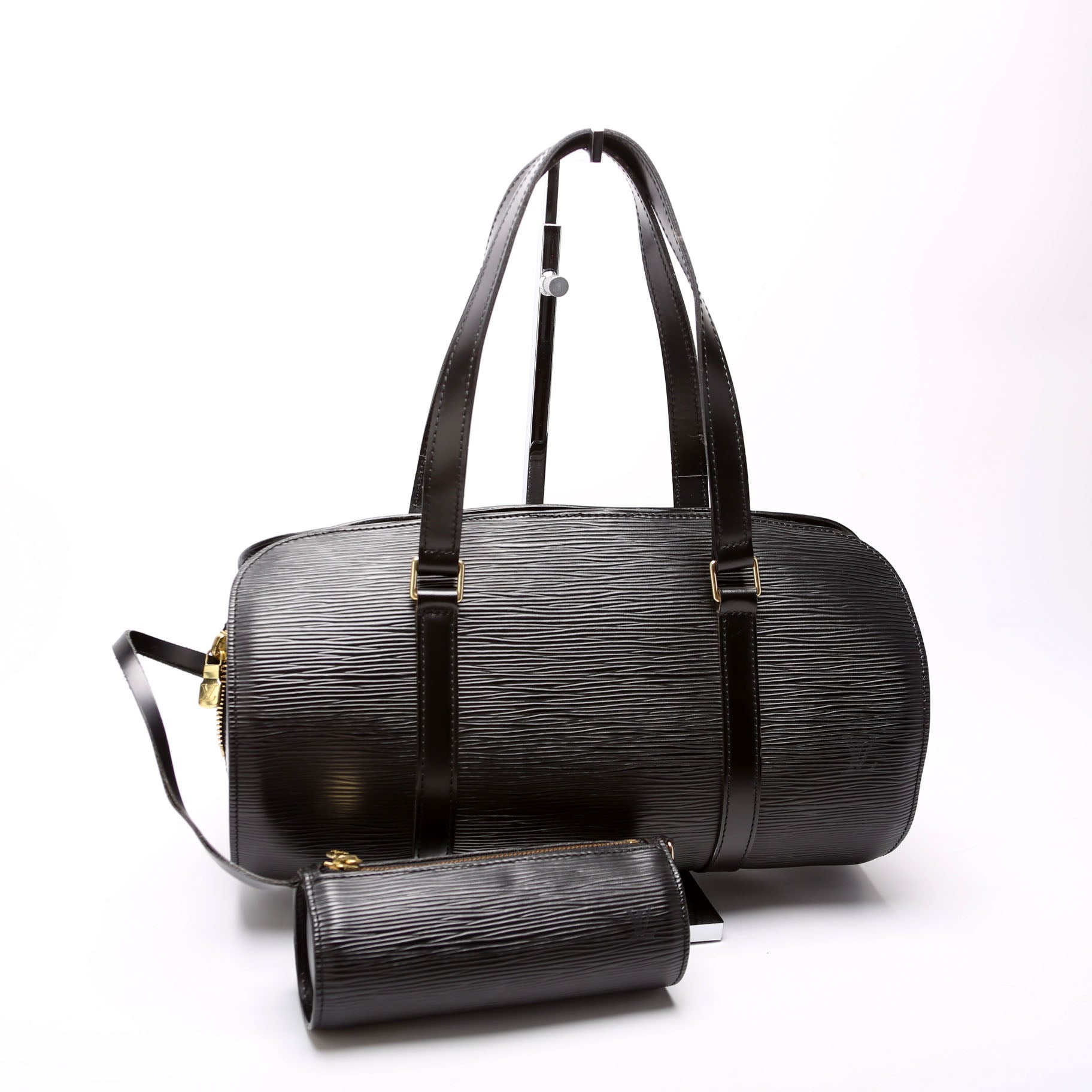 Louis Vuitton Soufflot Black Epi Handbag