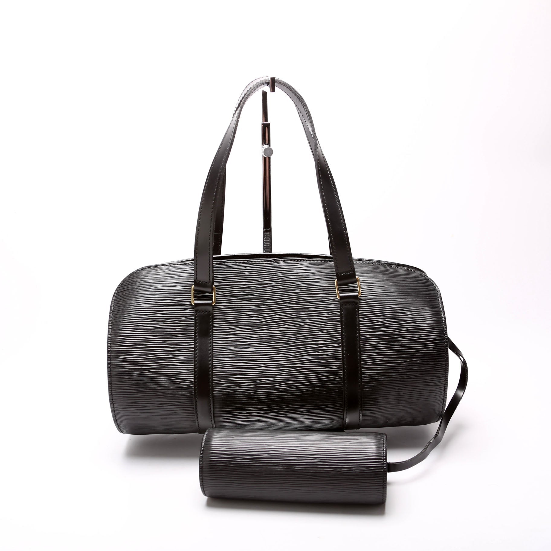 Louis Vuitton Soufflot Black Epi Handbag