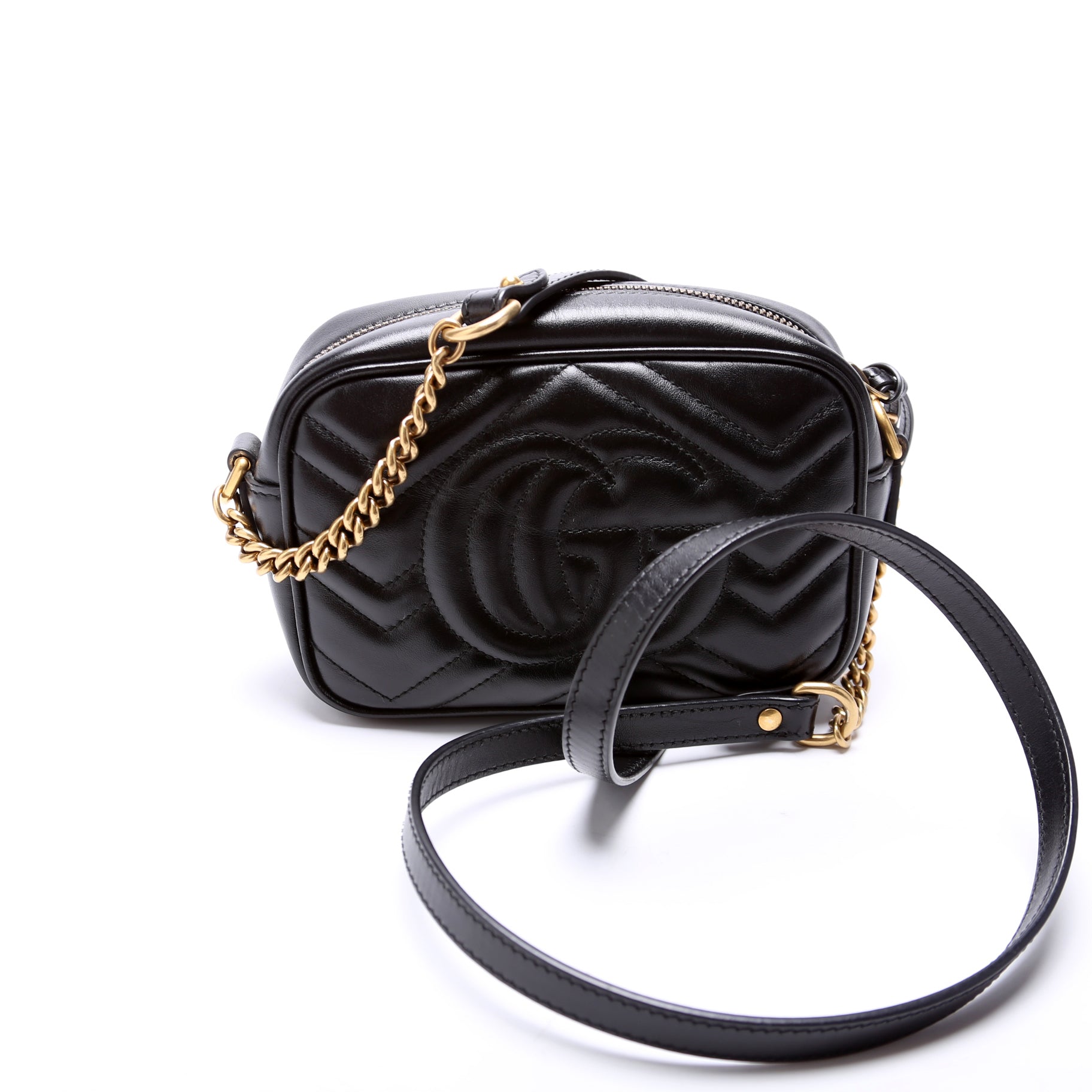 Gucci Marmont Camera Black Mini Travel Bag Black 1