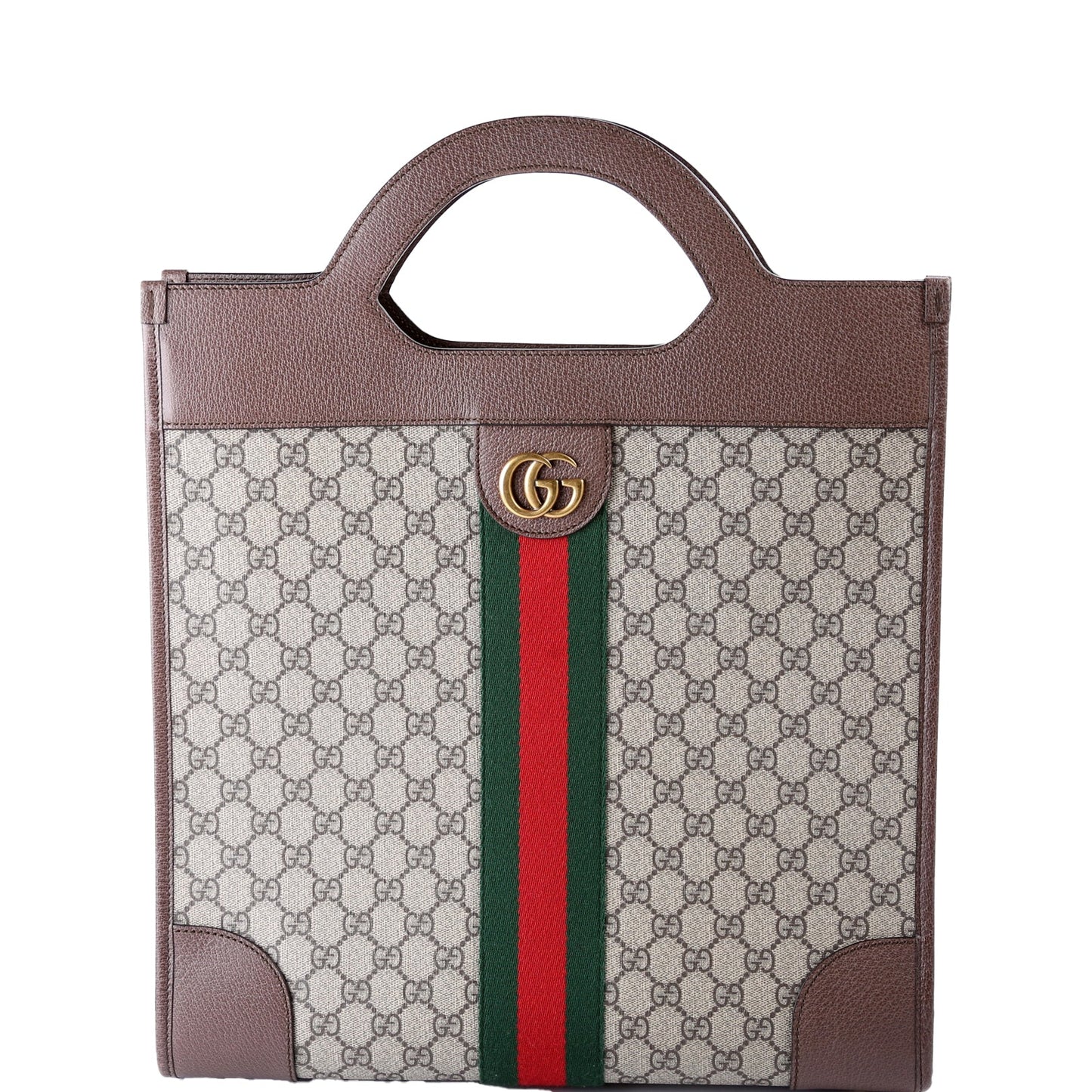 Gucci GG Supreme Ophidia Brown Medium Top Handle Tote Bag