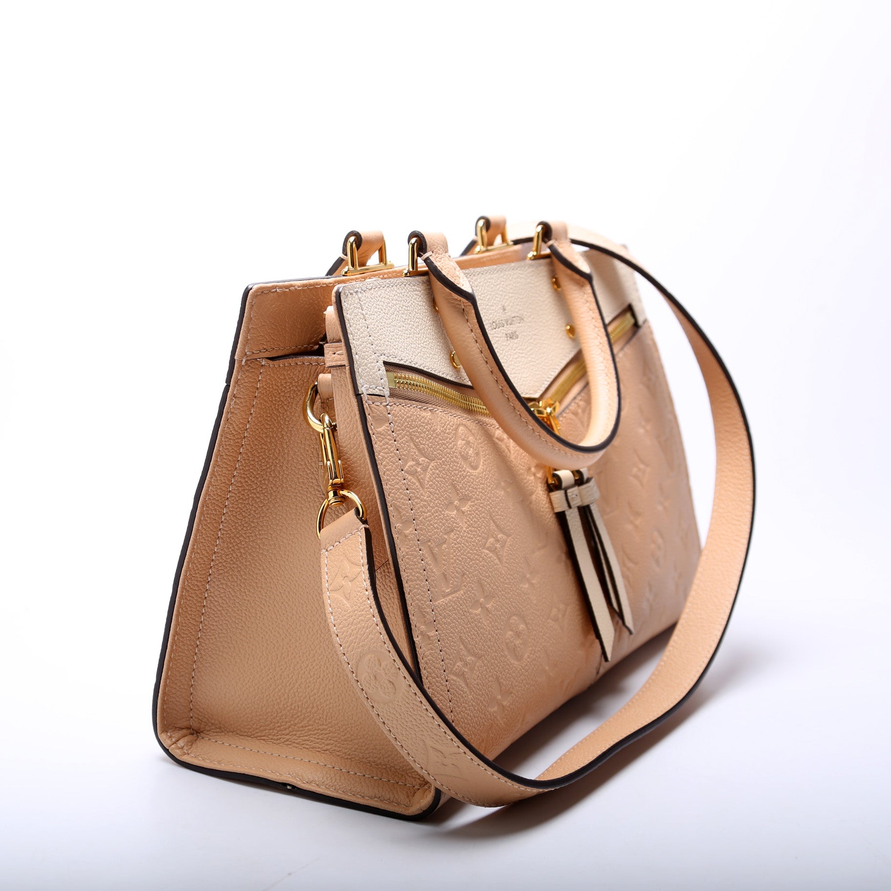 Louis Vuitton Sully Peach Cream PM Empreinte Handbag