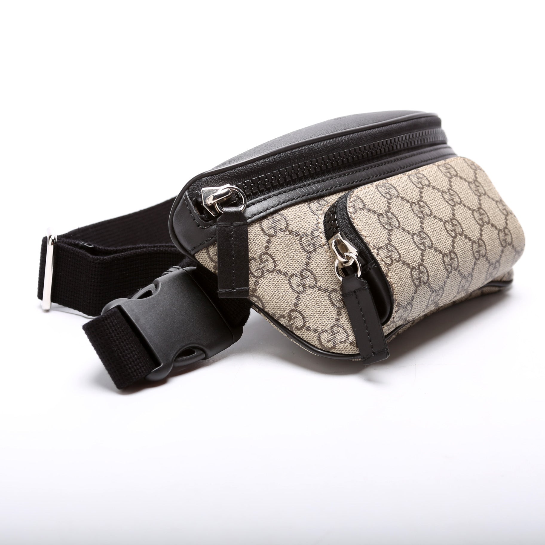 Gucci GG Supreme Black Beige Belt