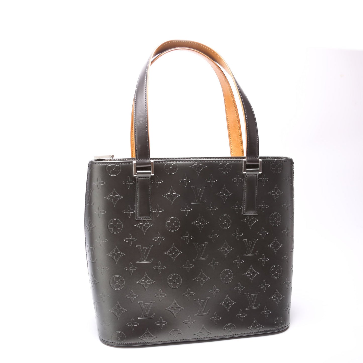 Louis Vuitton Stockton Matte Sier Monogram Silver Leather Handbag