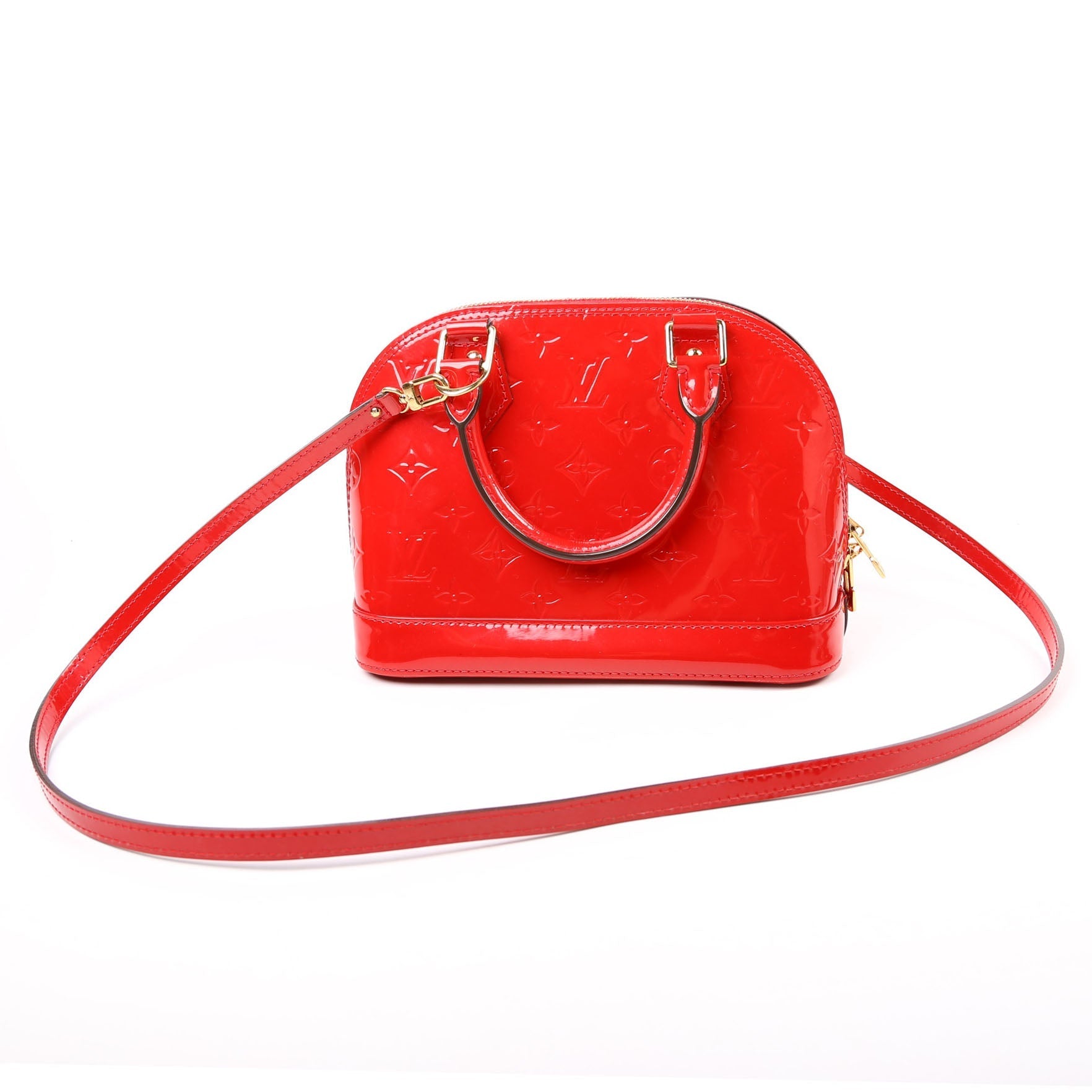 Louis Vuitton Alma BB Vernis Red Handbag Red 2