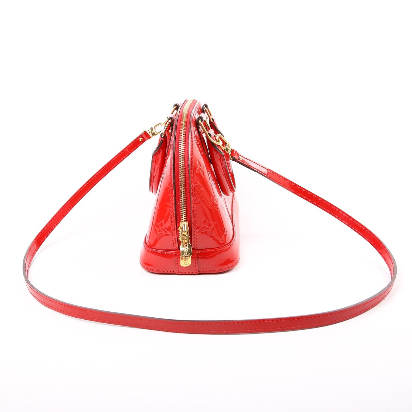 Louis Vuitton Alma BB Vernis Red Handbag Red 2